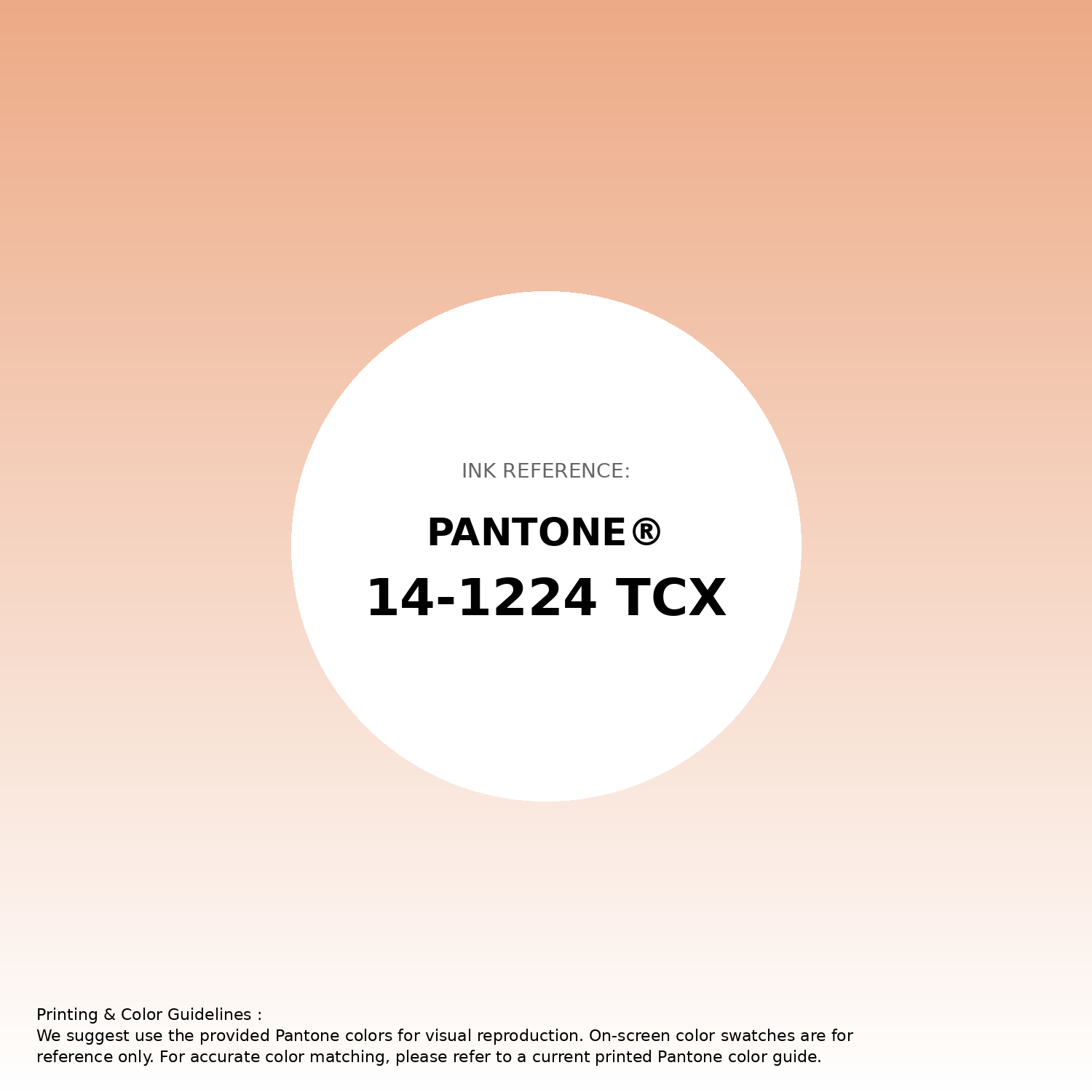 Stunning gradient artwork featuring Pantone 14-1224 Tcx Coral Sands Color | Hex color Code #edaa86. Beautiful color transitions perfect for modern designs and backgrounds. #gradient #colorart #design #edaa86