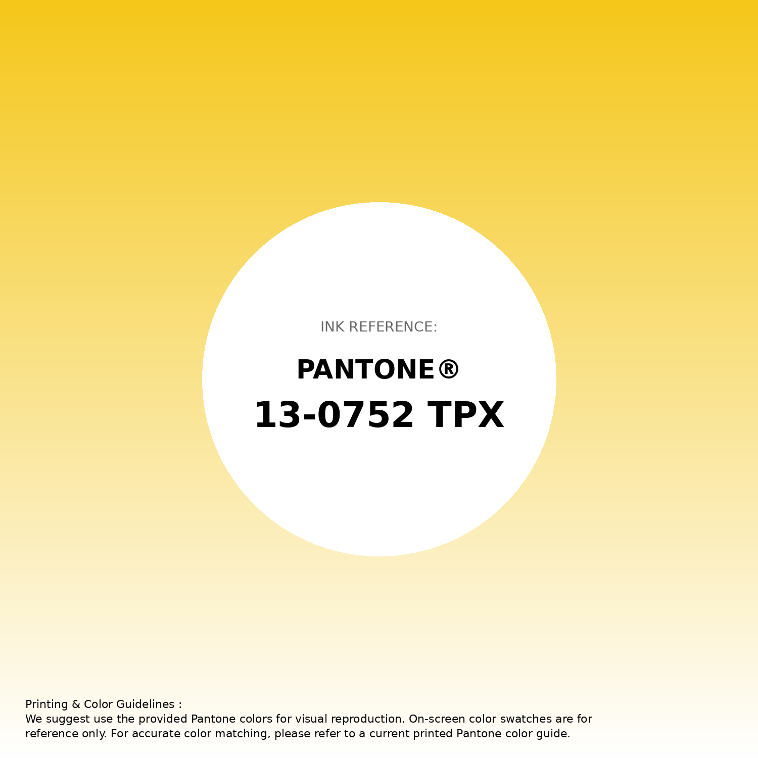 Hex Color #f5c71a | Printing Match PANTONE 13-0752 TPX | Color