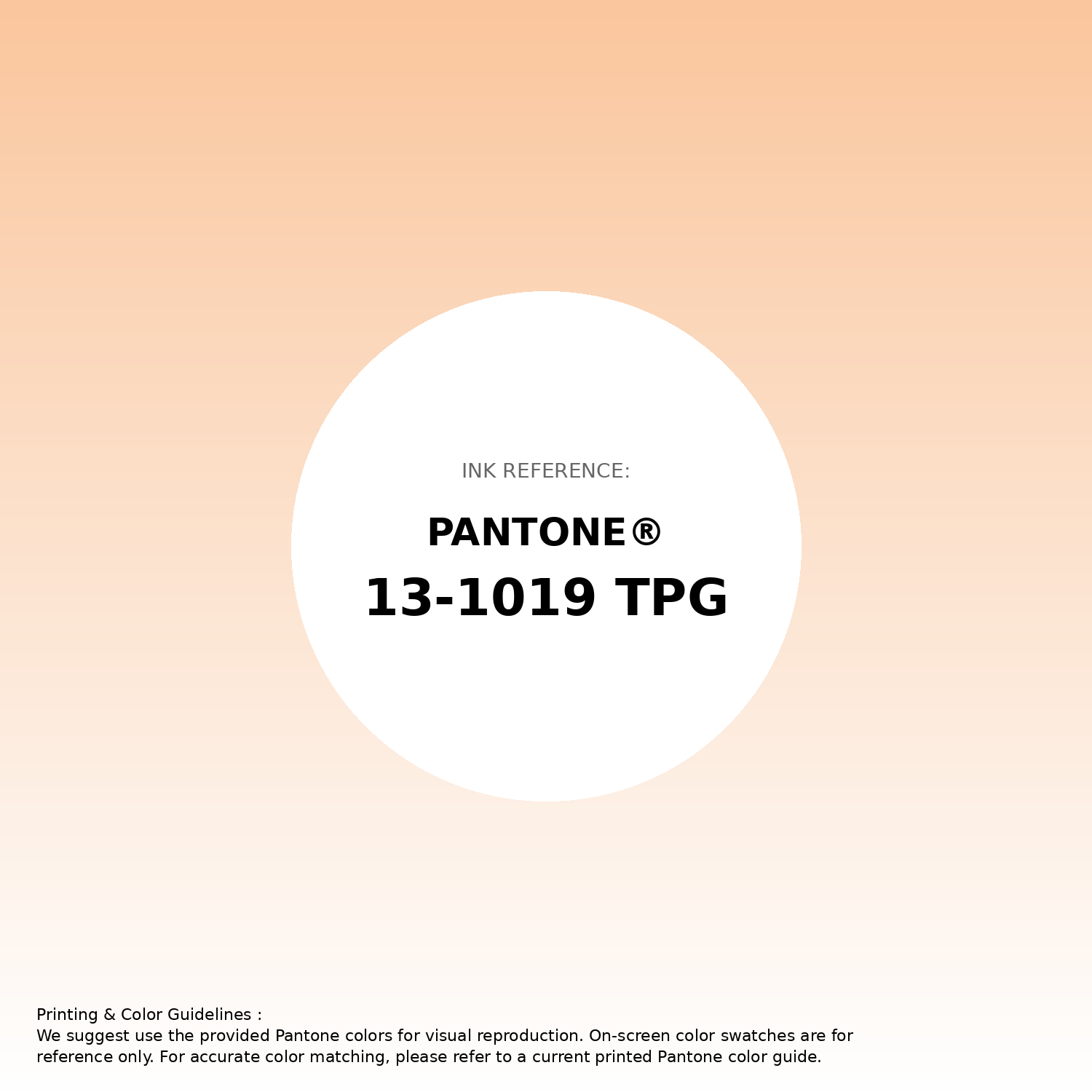 Stunning gradient artwork featuring Pantone 13-1019 Tpg Cream Blush Color | Hex color Code #fac69d. Beautiful color transitions perfect for modern designs and backgrounds. #gradient #colorart #design #fac69d