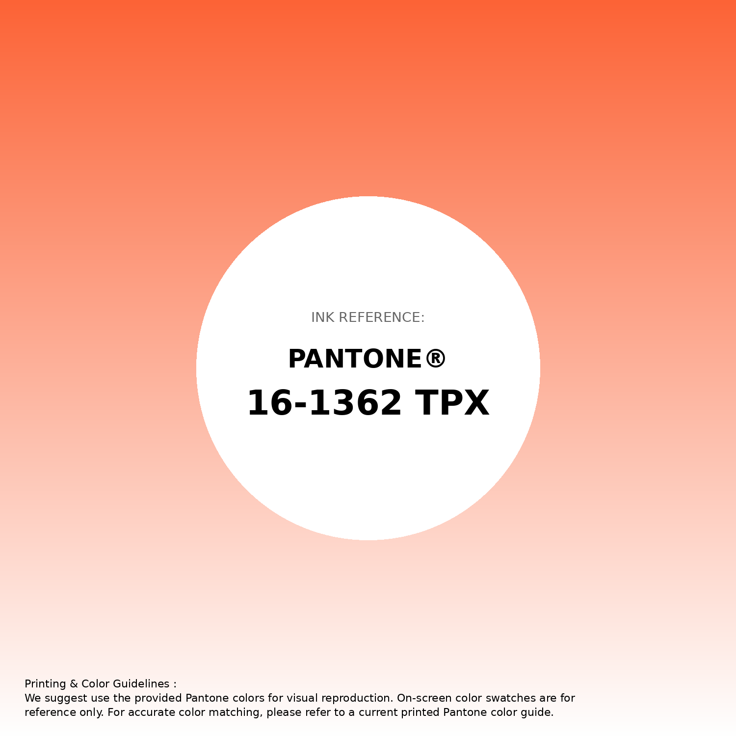 Hex Color #fc6336 | Printing Match PANTONE 16-1362 TPX | Color