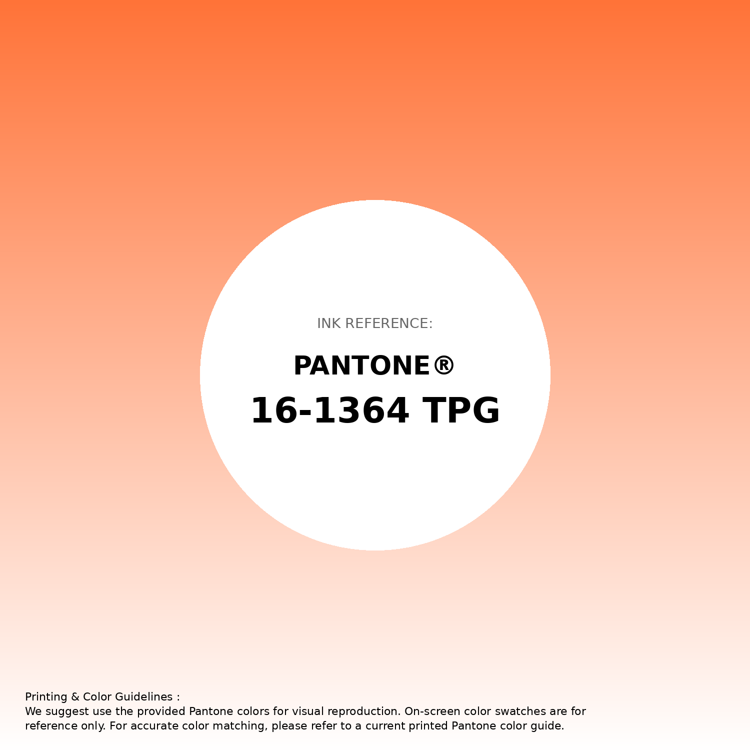 Stunning gradient artwork featuring Pantone 16-1364 Tpg Vibrant Orange Color | Hex color Code #ff7338. Beautiful color transitions perfect for modern designs and backgrounds. #gradient #colorart #design #ff7338