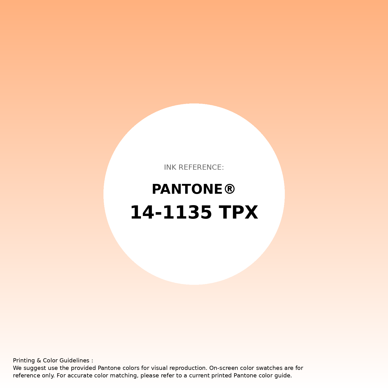 Stunning gradient artwork featuring Pantone 14-1135 Tpx Salmon Buff Color | Hex color Code #ffb17e. Beautiful color transitions perfect for modern designs and backgrounds. #gradient #colorart #design #ffb17e