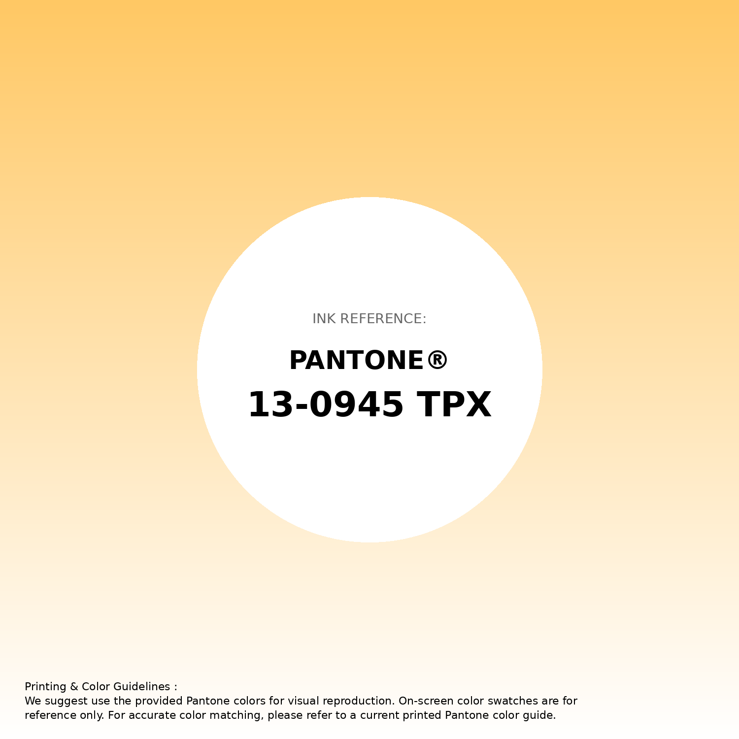 Stunning gradient artwork featuring Pantone 13-0945 Tpx Pale Marigold Color | Hex color Code #ffc864. Beautiful color transitions perfect for modern designs and backgrounds. #gradient #colorart #design #ffc864