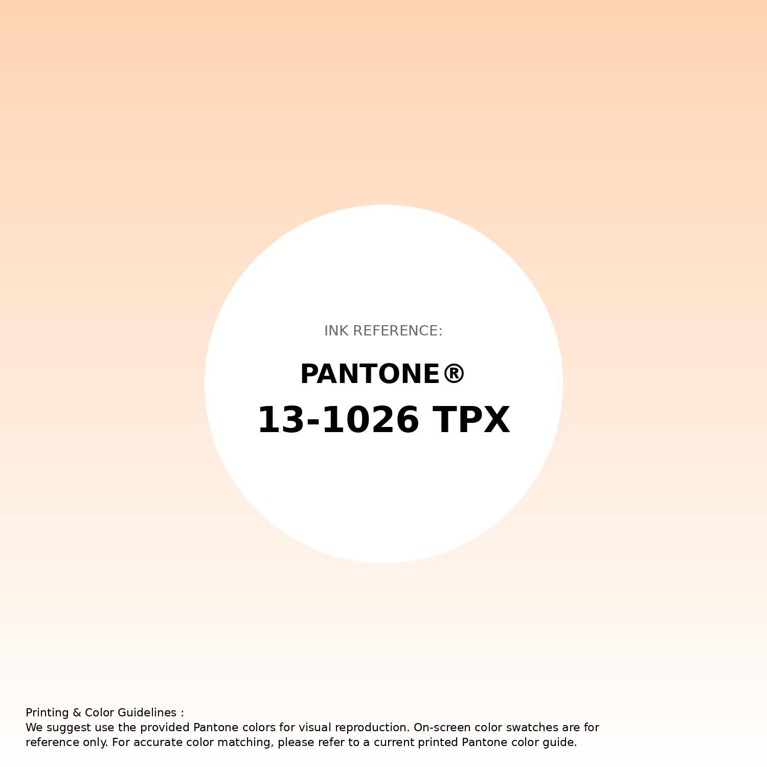 Stunning gradient artwork featuring Pantone 13-1026 Tpx Creampuff Color | Hex color Code #ffd4b2. Beautiful color transitions perfect for modern designs and backgrounds. #gradient #colorart #design #ffd4b2