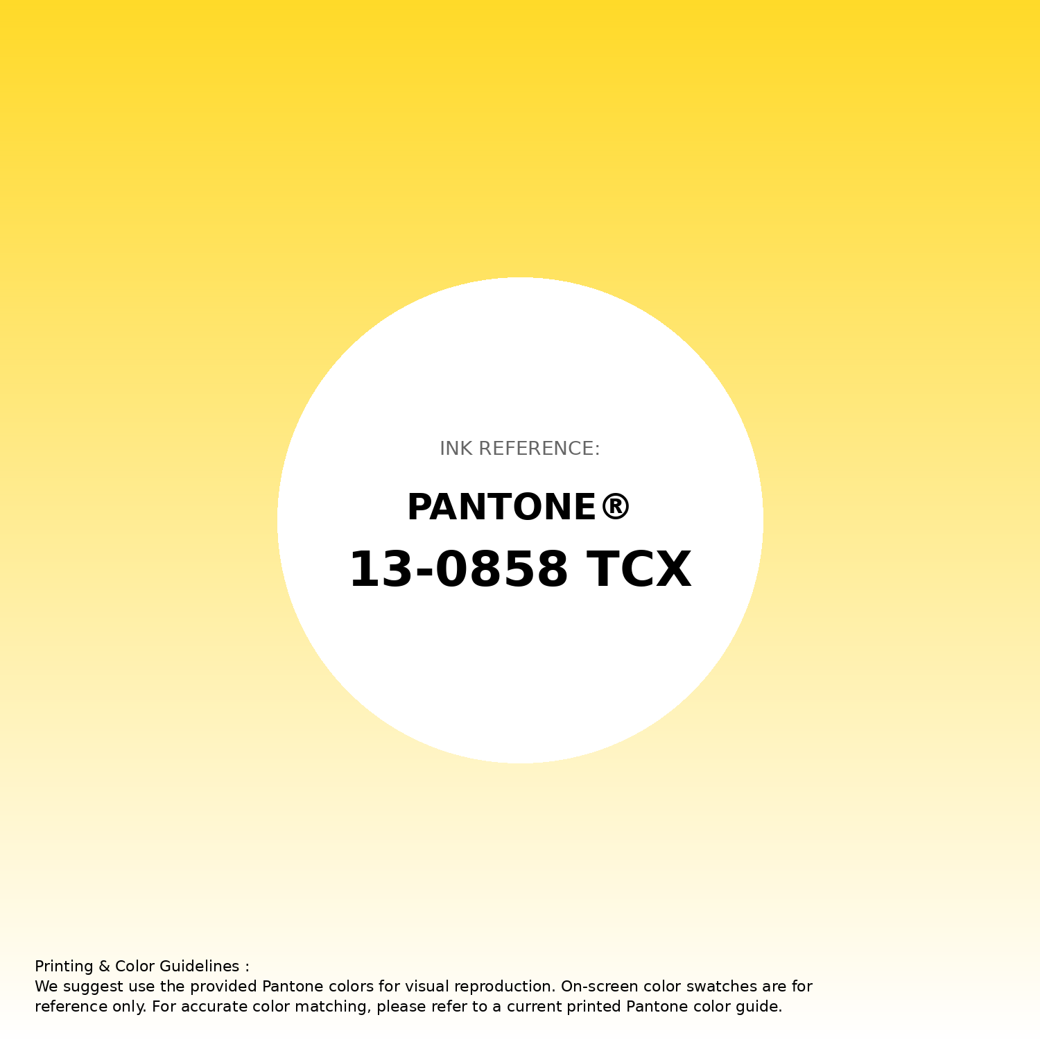 その他 PANTONE for fashion and  COLOR CARD Hex Color #ffda29 | Printing Match PANTONE 13-0858 TCX | Color