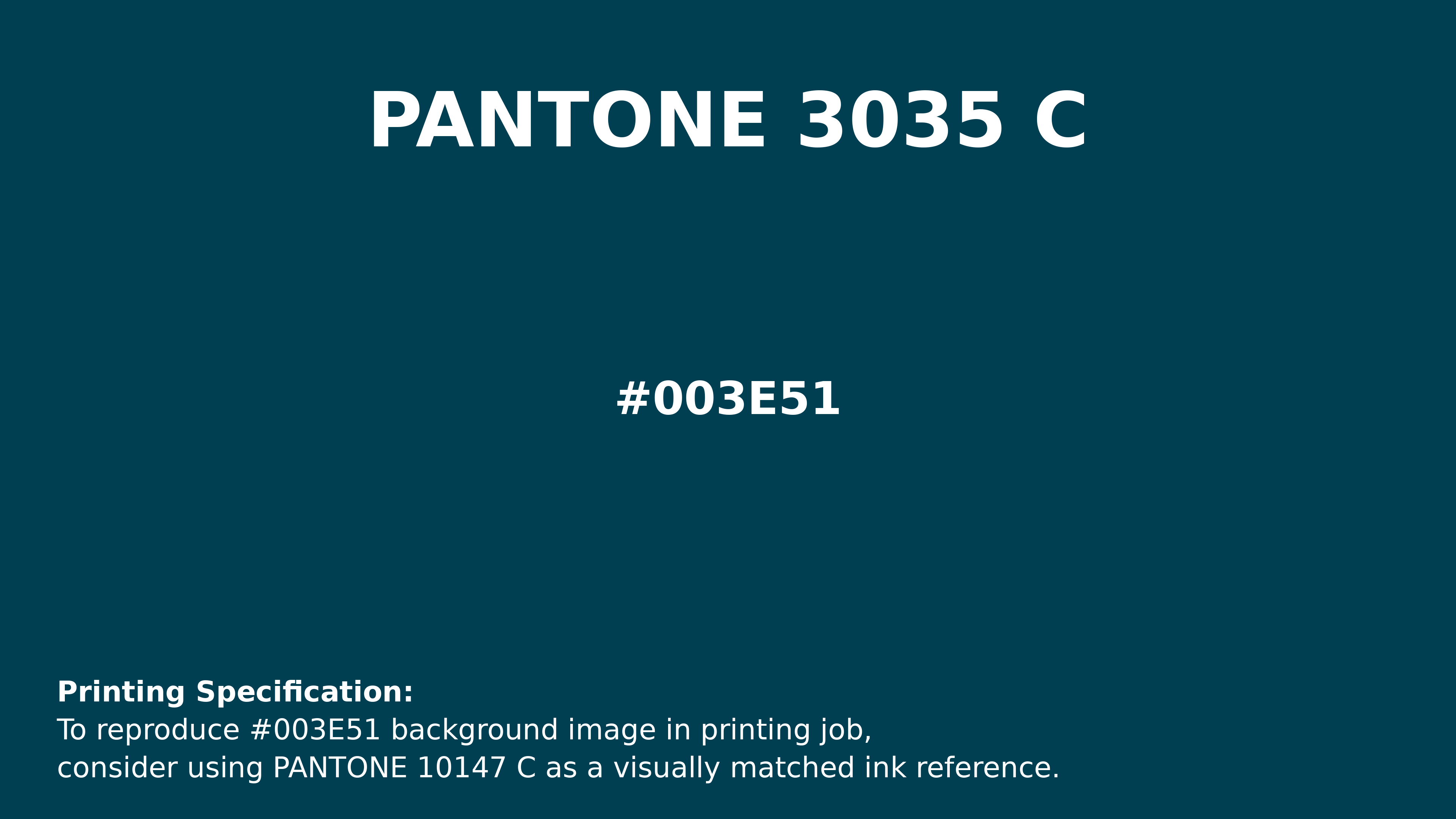 Hex Color #003e51 | Printing Match PANTONE 3035 C | Color conversion ...