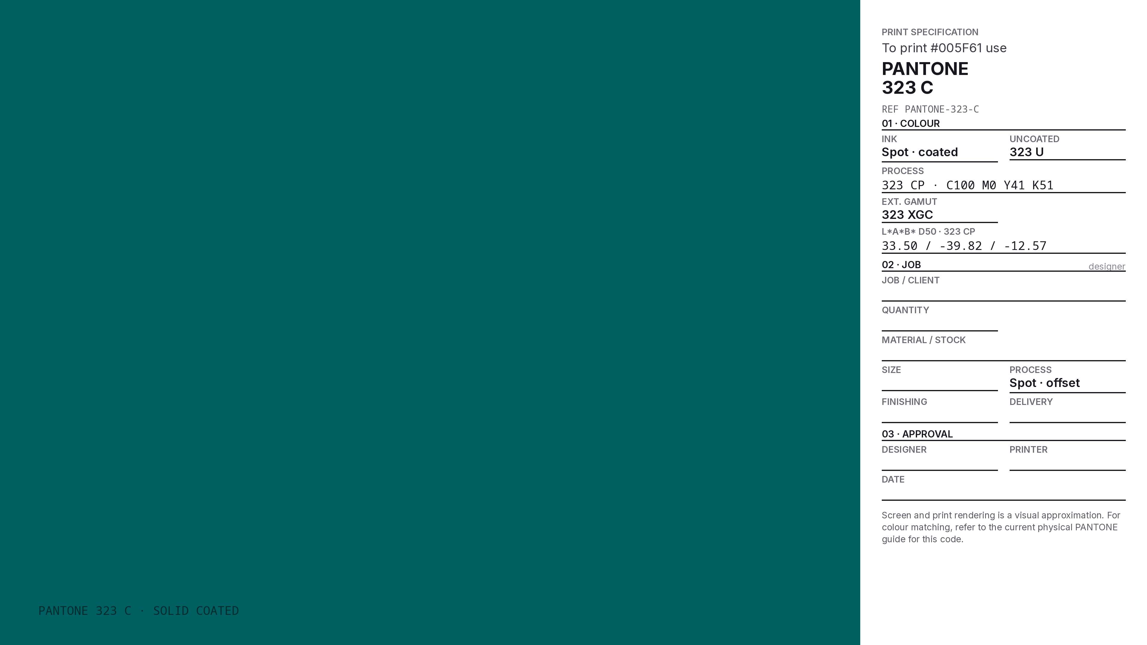 005F61 Hex Code (Sandhill Crane Shade) — RGB, CMYK & HSL Color