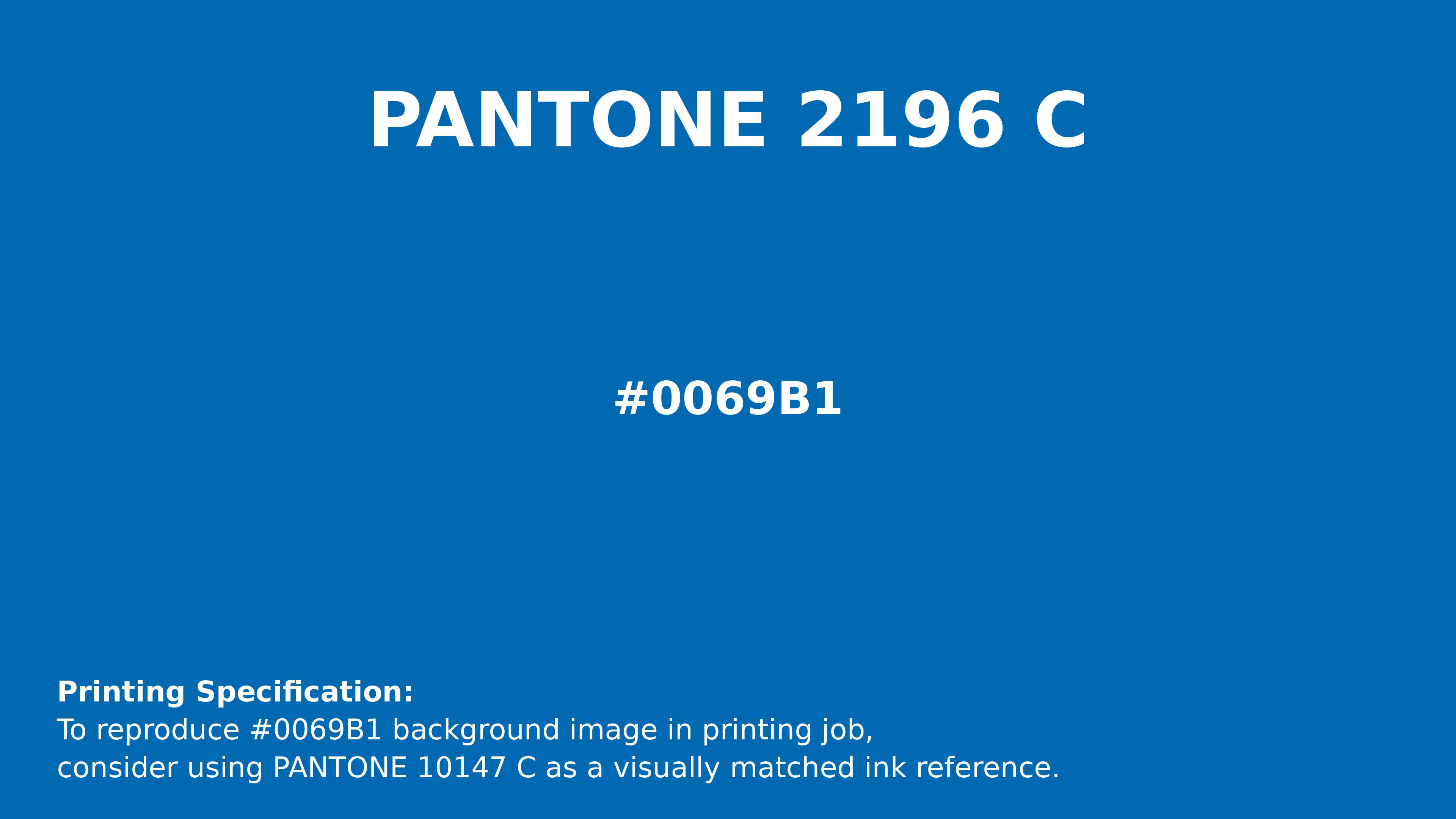 Professional Pantone color reference guide for Pantone 2196 C Color | Hex color Code #0069b1. Perfect for printing specifications and color matching in production. #pantone #colormatching #printing #0069b1