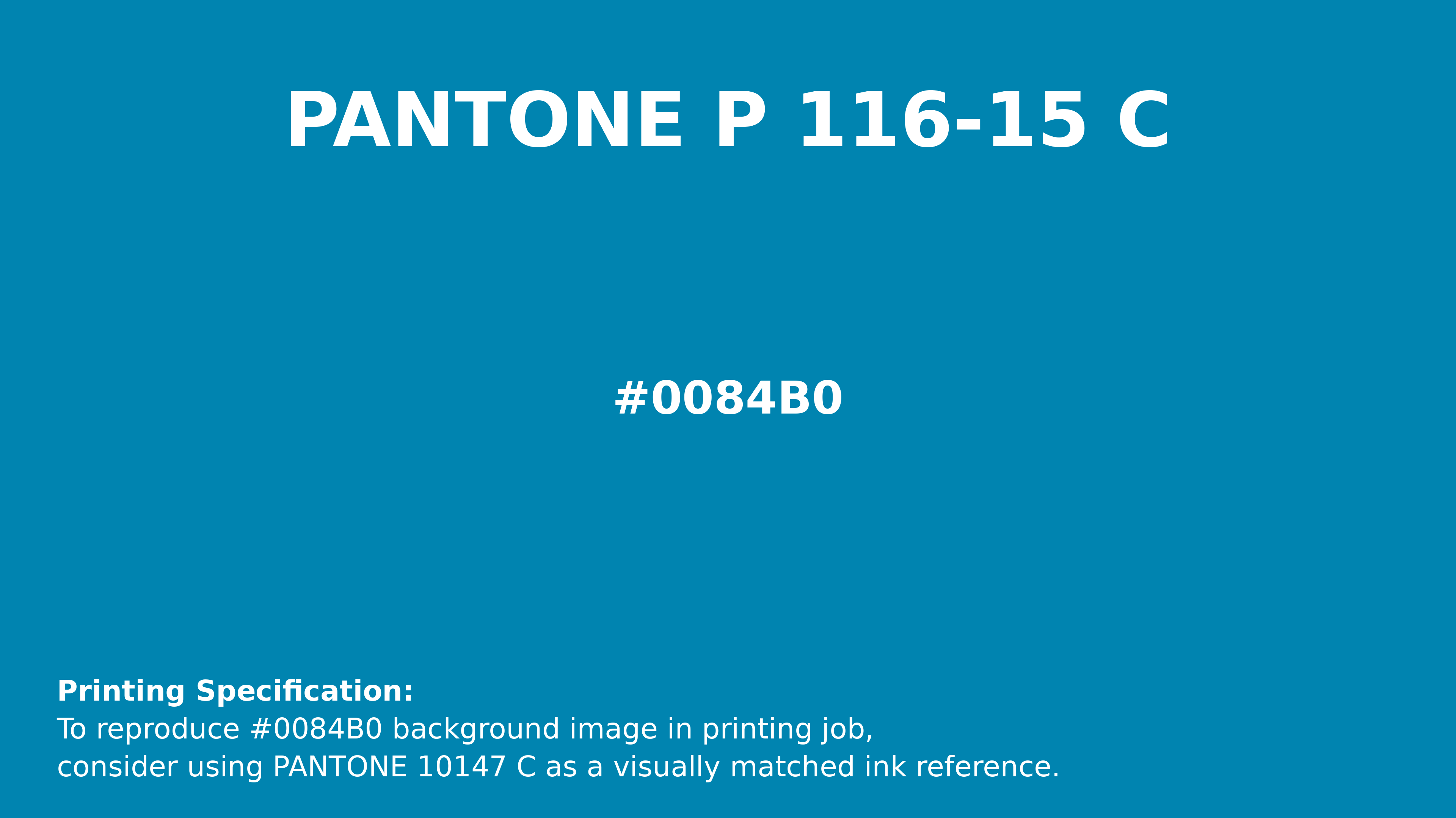 Professional Pantone color reference guide for Pantone P 116-15 C Color | Hex color Code #0084b0. Perfect for printing specifications and color matching in production. #pantone #colormatching #printing #0084b0