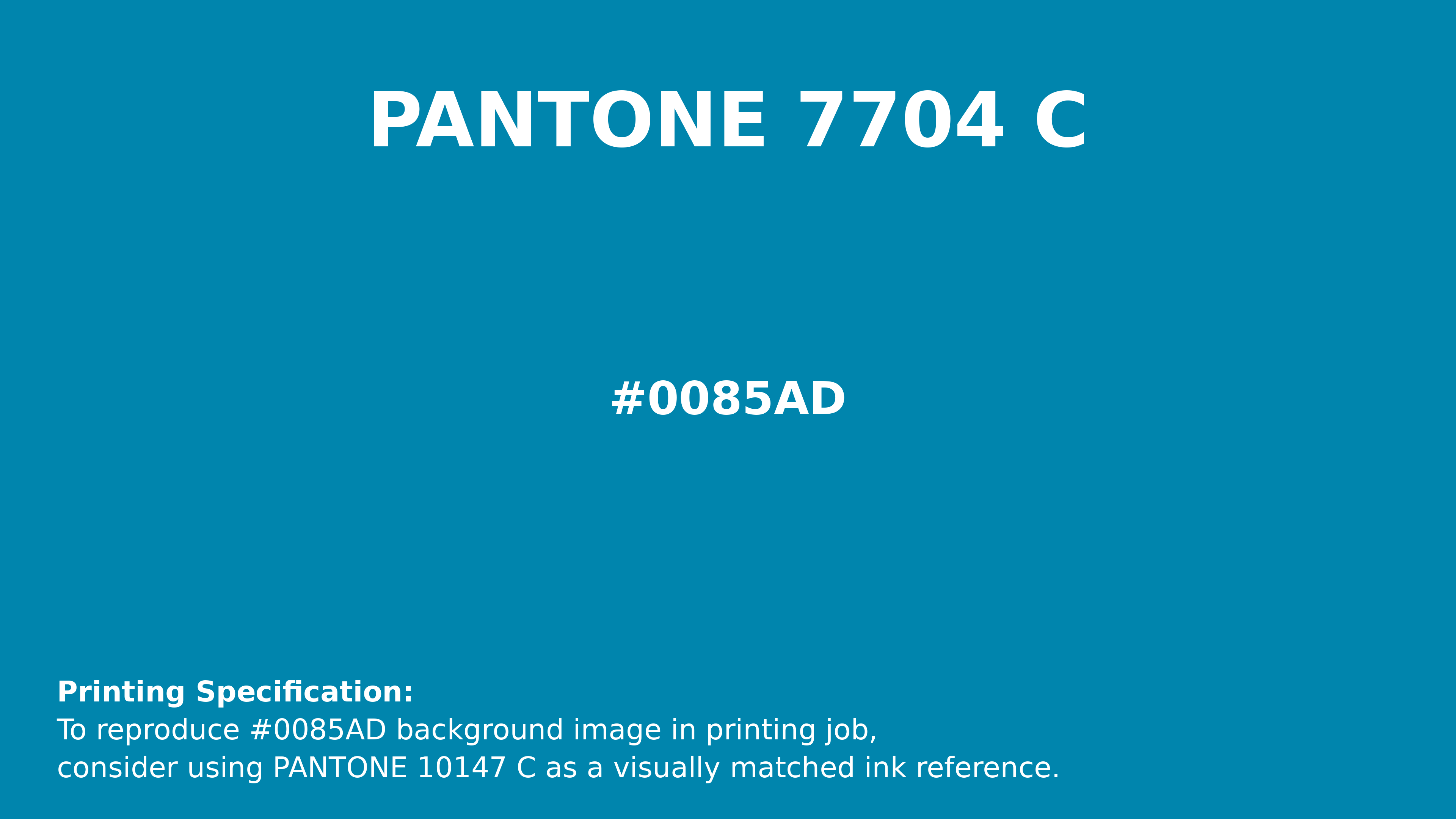 Professional Pantone color reference guide for Pantone 7704 C Color | Hex color Code #0085ad. Perfect for printing specifications and color matching in production. #pantone #colormatching #printing #0085ad