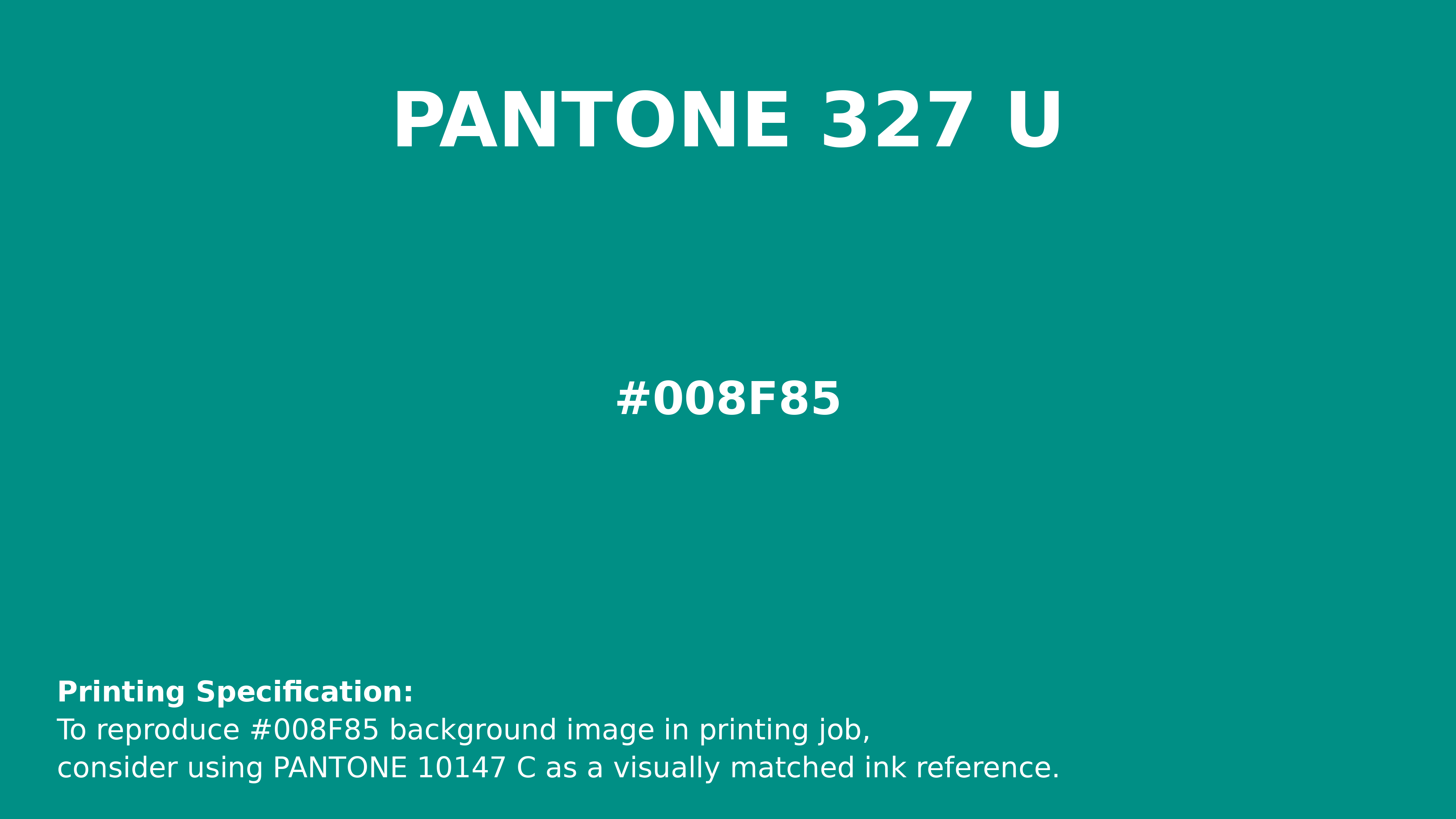 Professional Pantone color reference guide for Pantone 327 U Color | Hex color Code #008f85. Perfect for printing specifications and color matching in production. #pantone #colormatching #printing #008f85