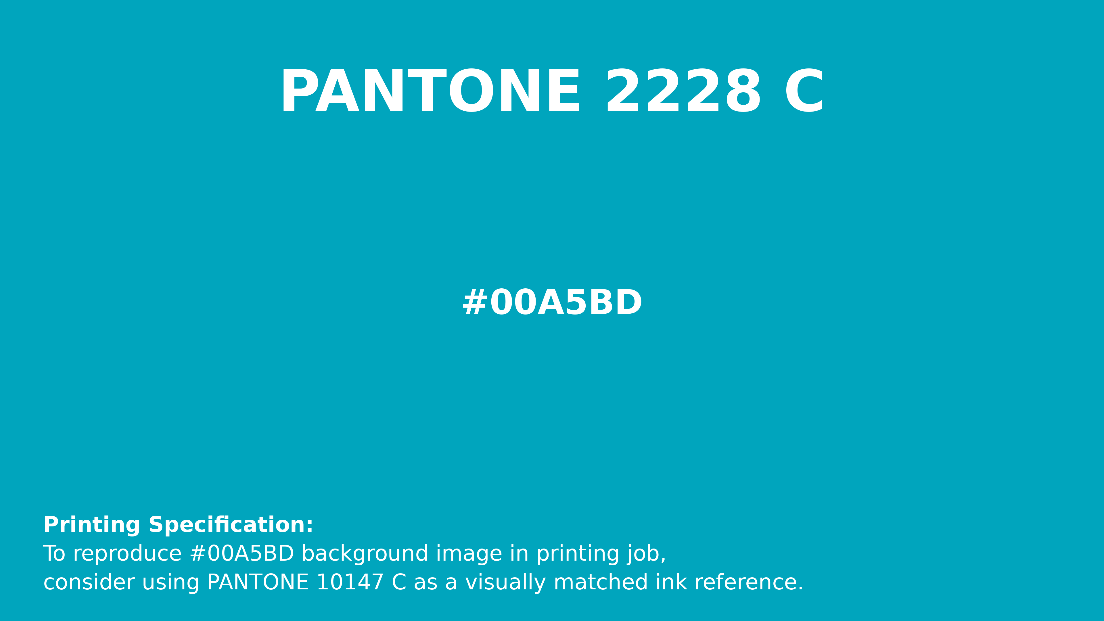 Professional Pantone color reference guide for Pantone 2228 C Color | Hex color Code #00a5bd. Perfect for printing specifications and color matching in production. #pantone #colormatching #printing #00a5bd