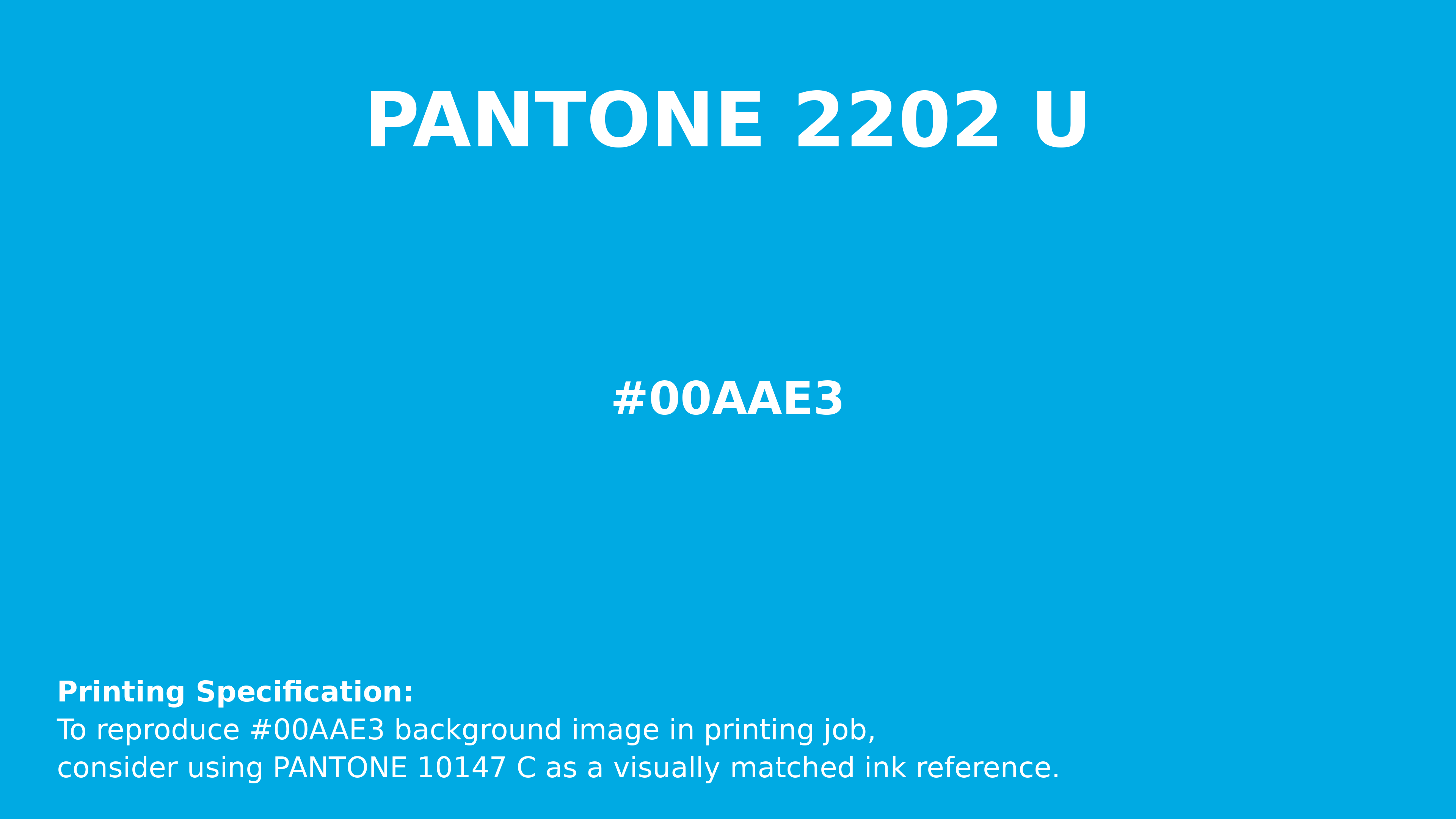 Professional Pantone color reference guide for Pantone 2202 U Color | Hex color Code #00aae3. Perfect for printing specifications and color matching in production. #pantone #colormatching #printing #00aae3