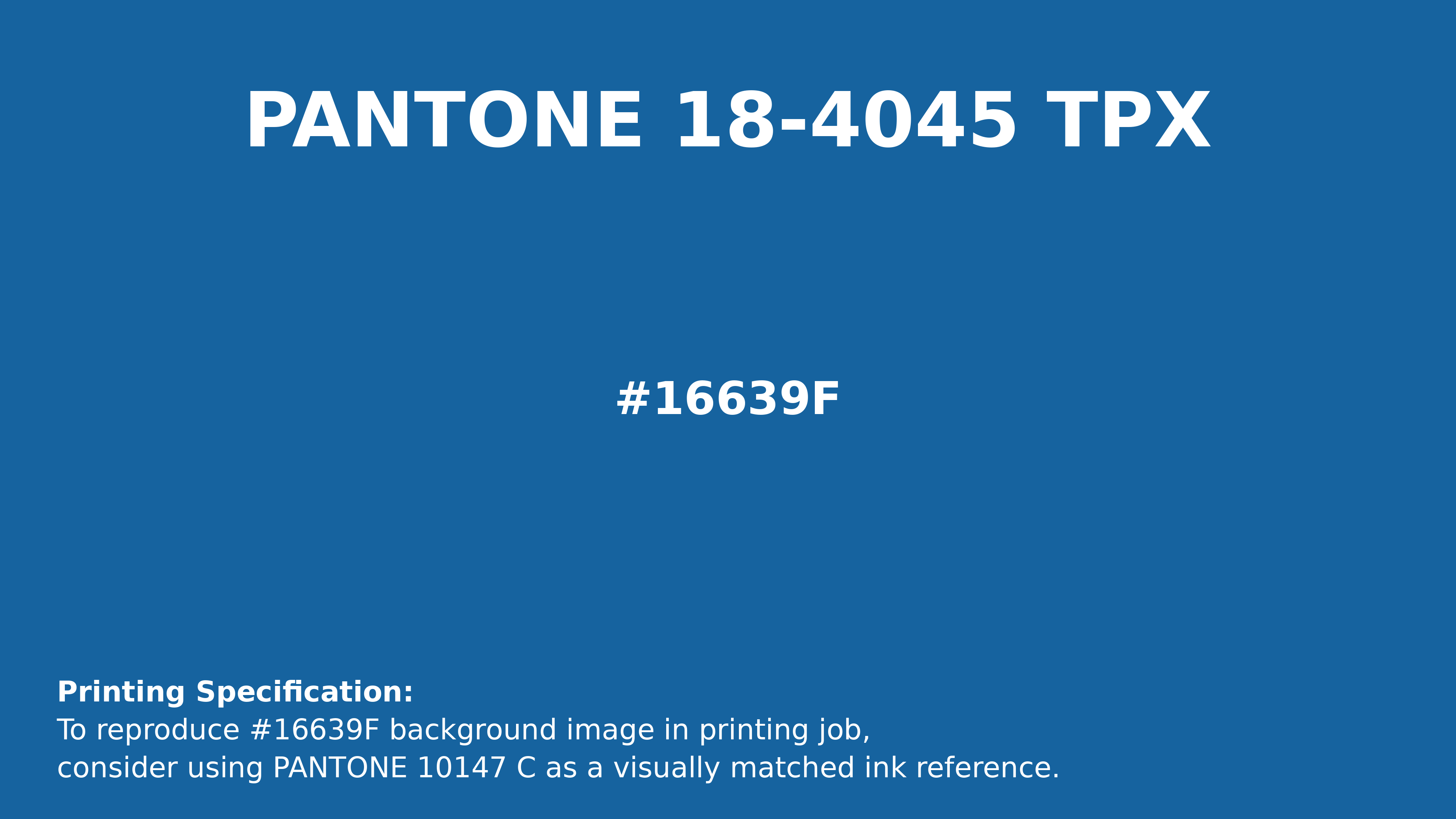Professional Pantone color reference guide for Pantone 18-4045 Tpx Daphne Color | Hex color Code #16639f. Perfect for printing specifications and color matching in production. #pantone #colormatching #printing #16639f