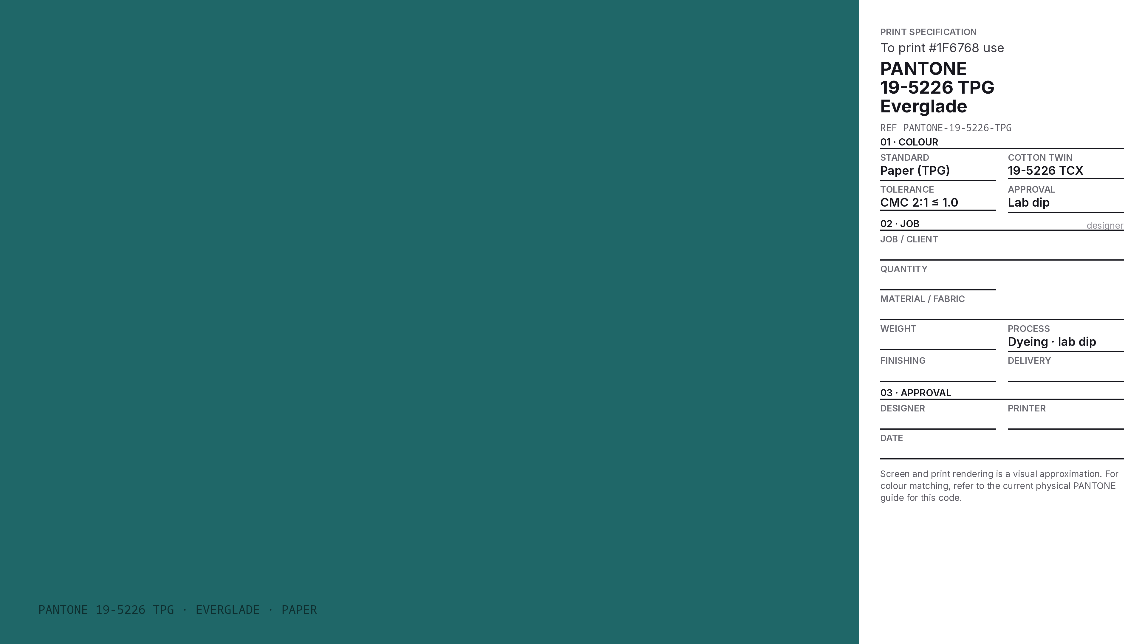 1F6768 Hex Code (Tarnished Teal Shade) — RGB, CMYK & HSL Color