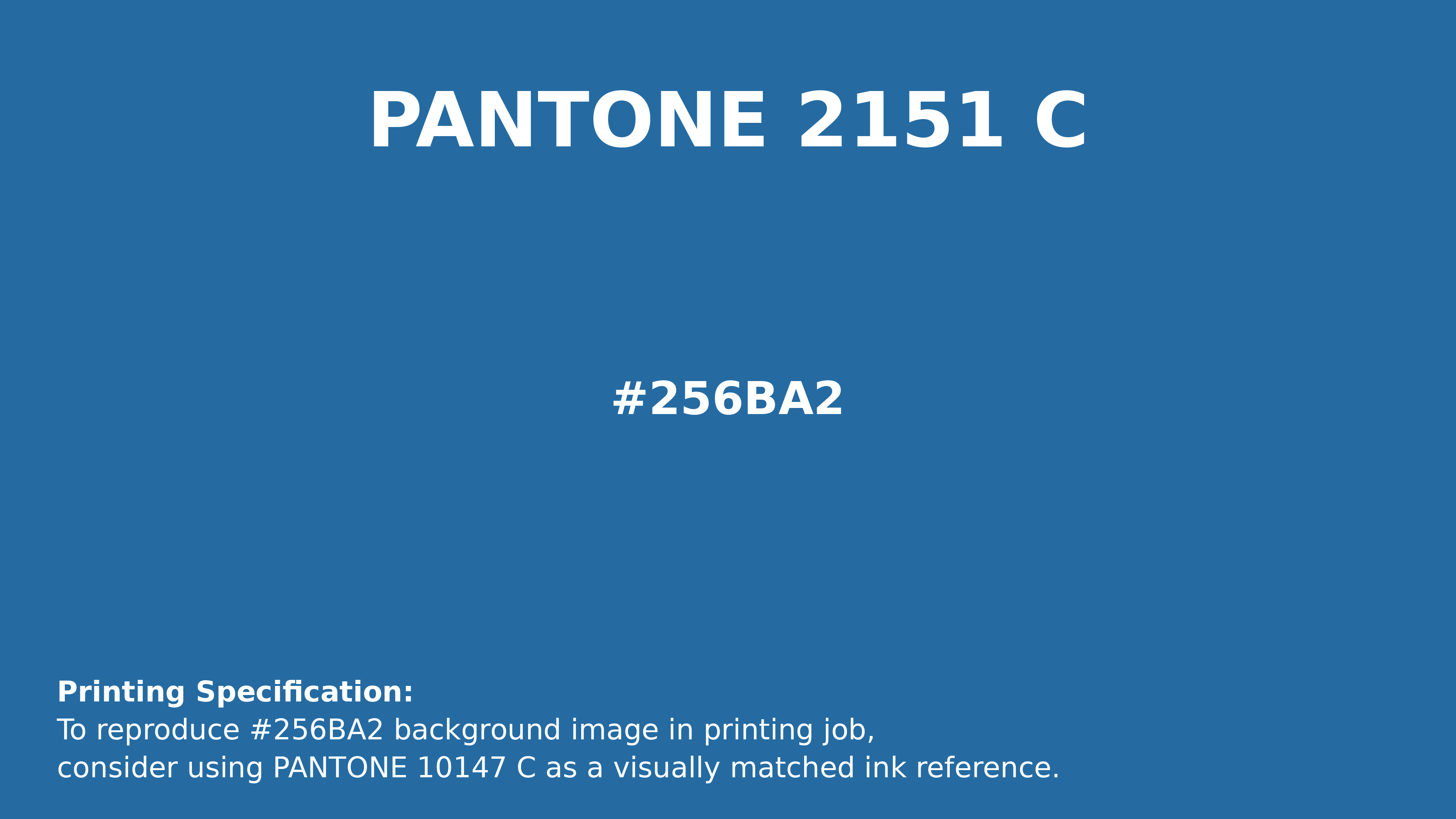 Professional Pantone color reference guide for Pantone 2151 C Color | Hex color Code #256ba2. Perfect for printing specifications and color matching in production. #pantone #colormatching #printing #256ba2