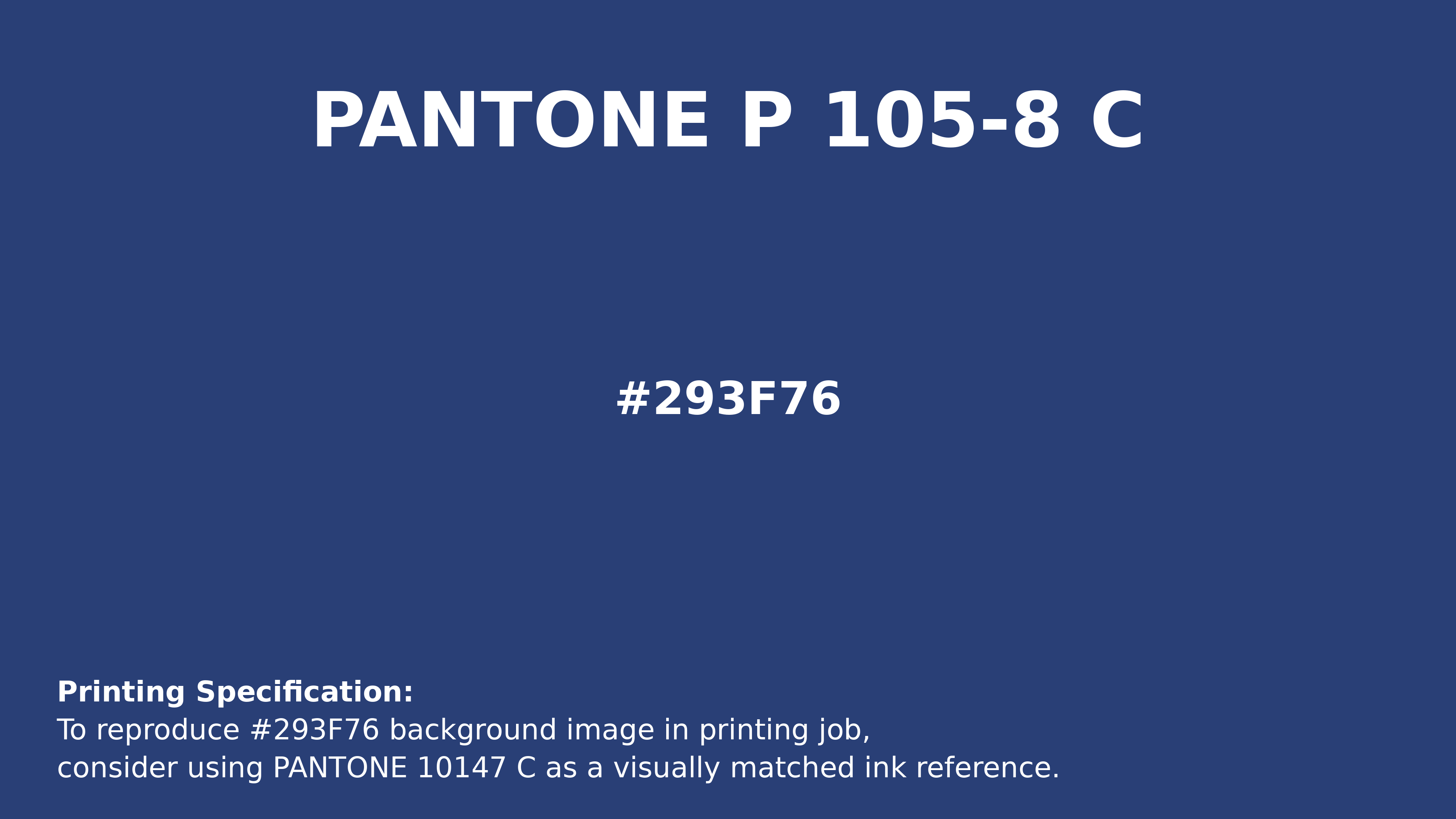 Professional Pantone color reference guide for Pantone P 105-8 C Color | Hex color Code #293f76. Perfect for printing specifications and color matching in production. #pantone #colormatching #printing #293f76