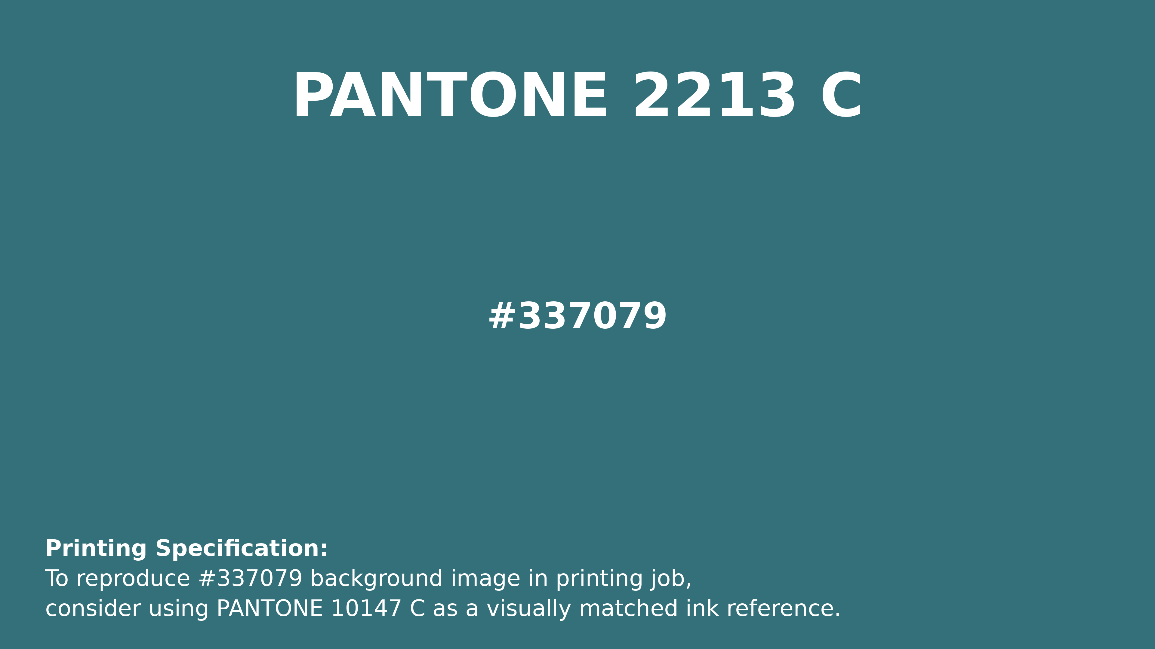 Professional Pantone color reference guide for Pantone 2213 C Color | Hex color Code #337079. Perfect for printing specifications and color matching in production. #pantone #colormatching #printing #337079