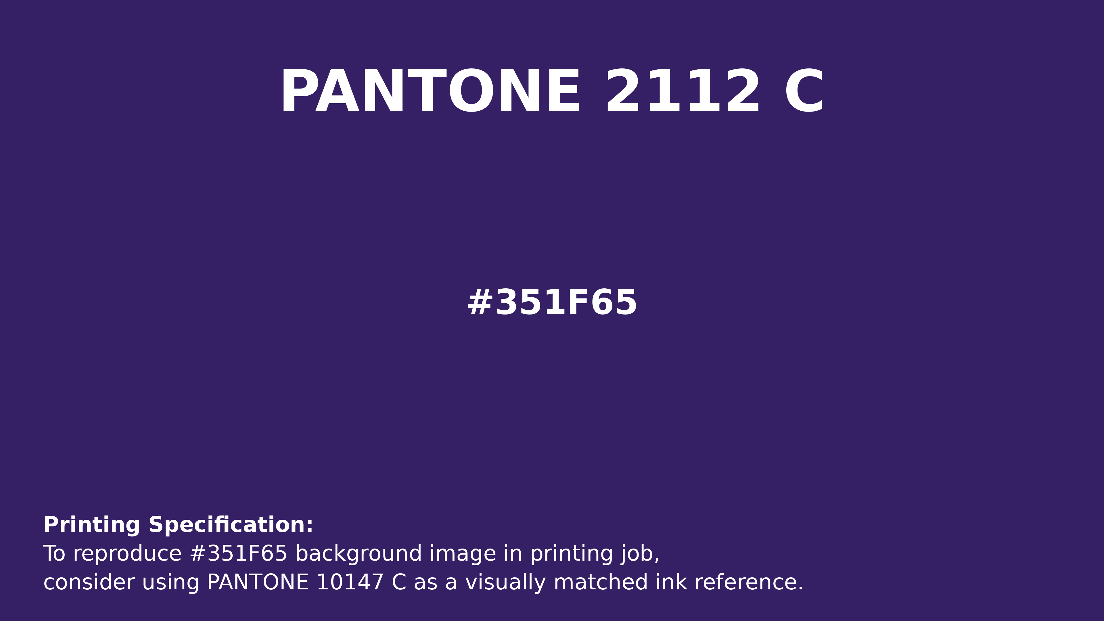Professional Pantone color reference guide for Pantone 2112 C Color | Hex color Code #351f65. Perfect for printing specifications and color matching in production. #pantone #colormatching #printing #351f65
