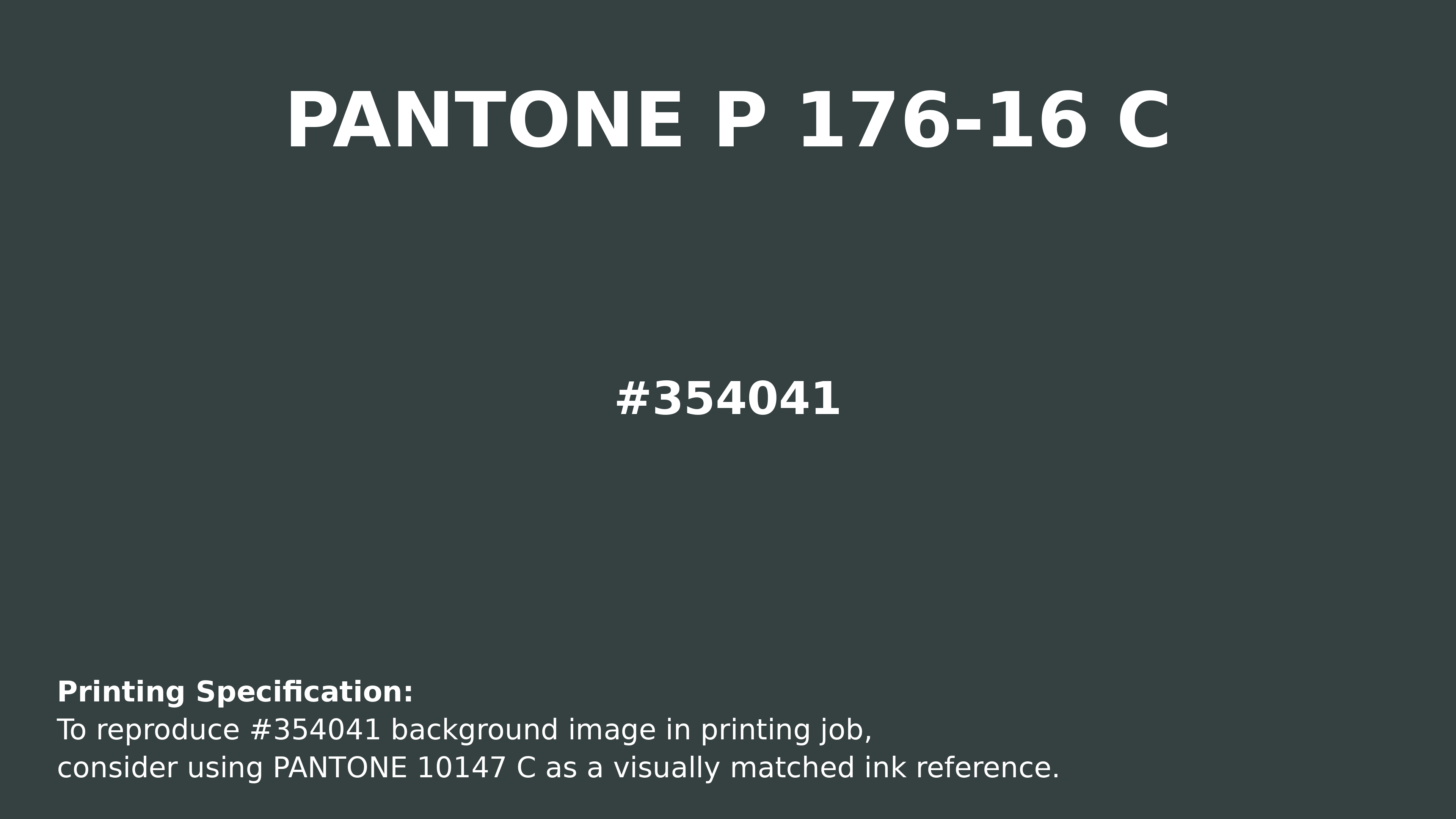 Professional Pantone color reference guide for Pantone P 176-16 C Color | Hex color Code #354041. Perfect for printing specifications and color matching in production. #pantone #colormatching #printing #354041