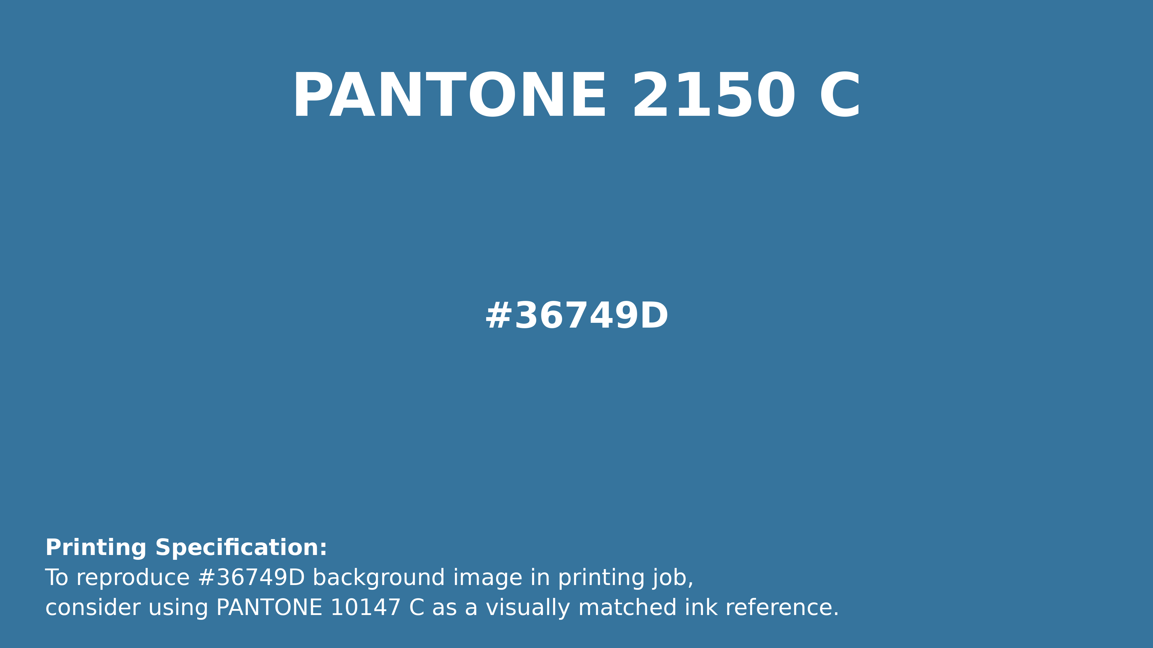 Professional Pantone color reference guide for Pantone 2150 C Color | Hex color Code #36749d. Perfect for printing specifications and color matching in production. #pantone #colormatching #printing #36749d