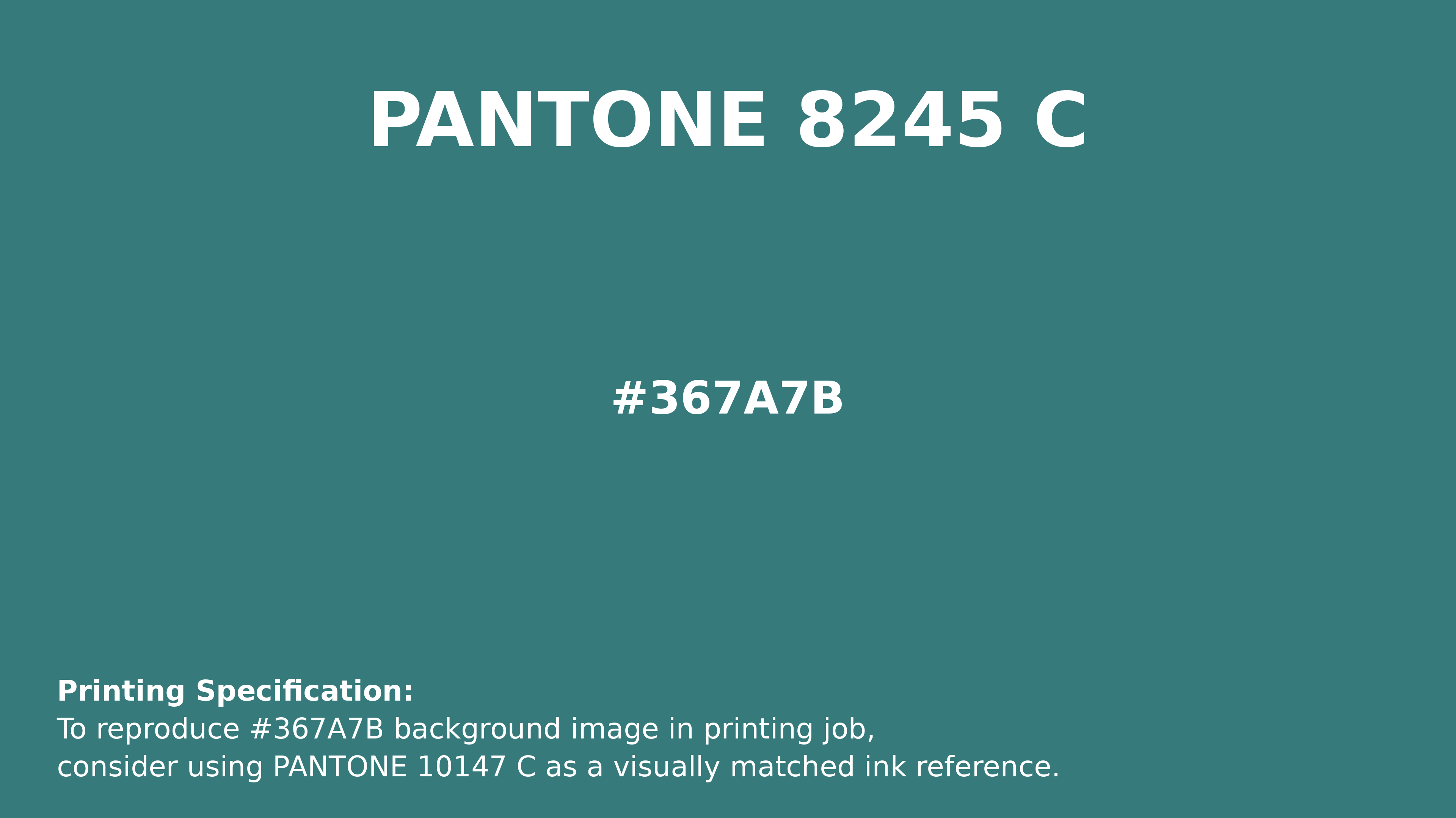 Professional Pantone color reference guide for Pantone 8245 C Color | Hex color Code #367a7b. Perfect for printing specifications and color matching in production. #pantone #colormatching #printing #367a7b