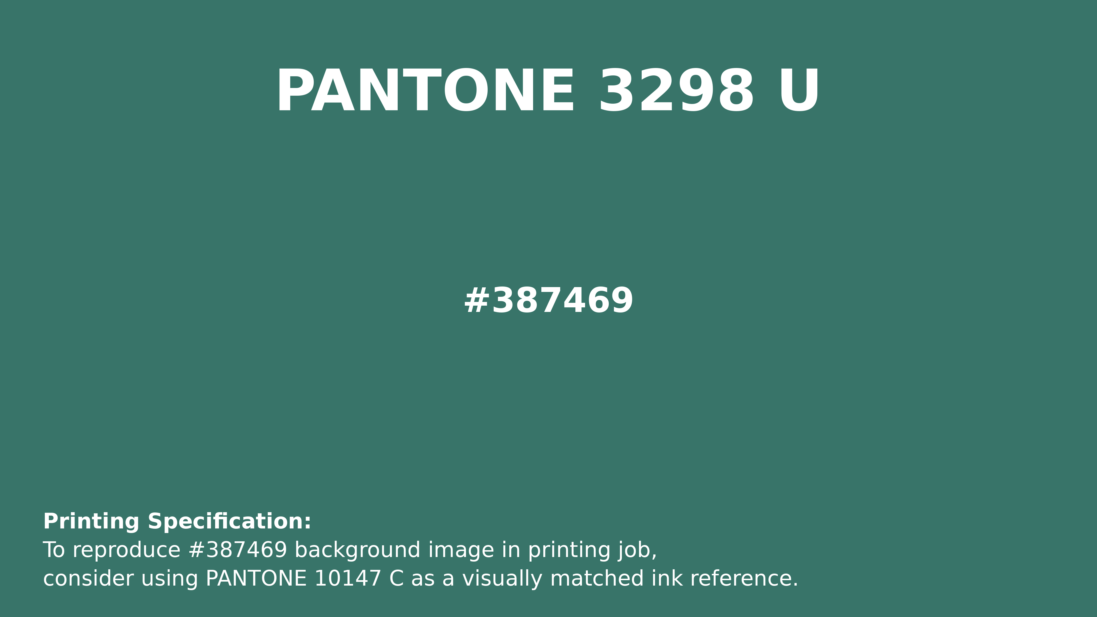 Hex Color #387469 information | Hsl | Rgb | Pantone