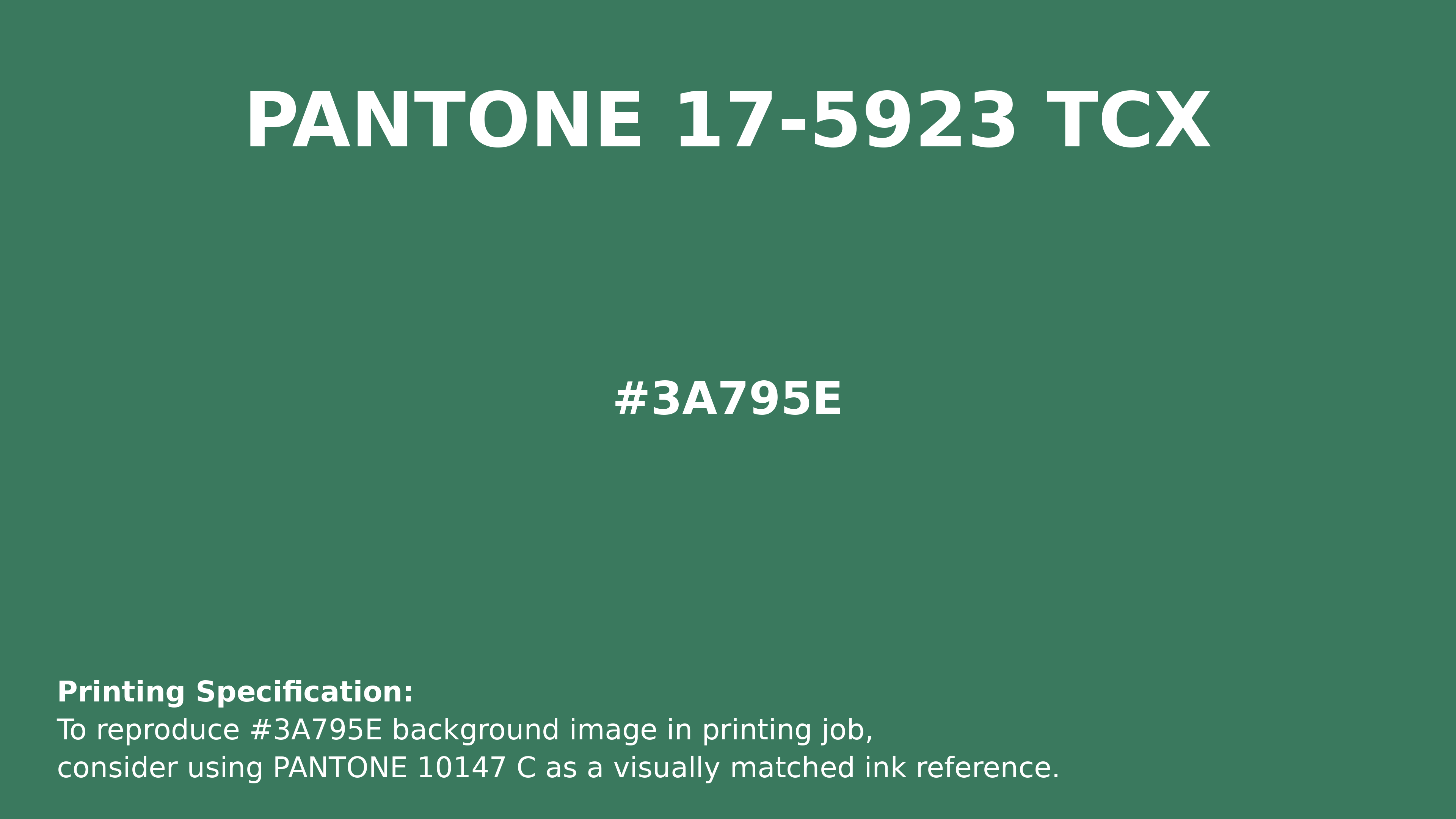 Professional Pantone color reference guide for Pantone 17-5923 Tcx Pine Green Color | Hex color Code #3a795e. Perfect for printing specifications and color matching in production. #pantone #colormatching #printing #3a795e