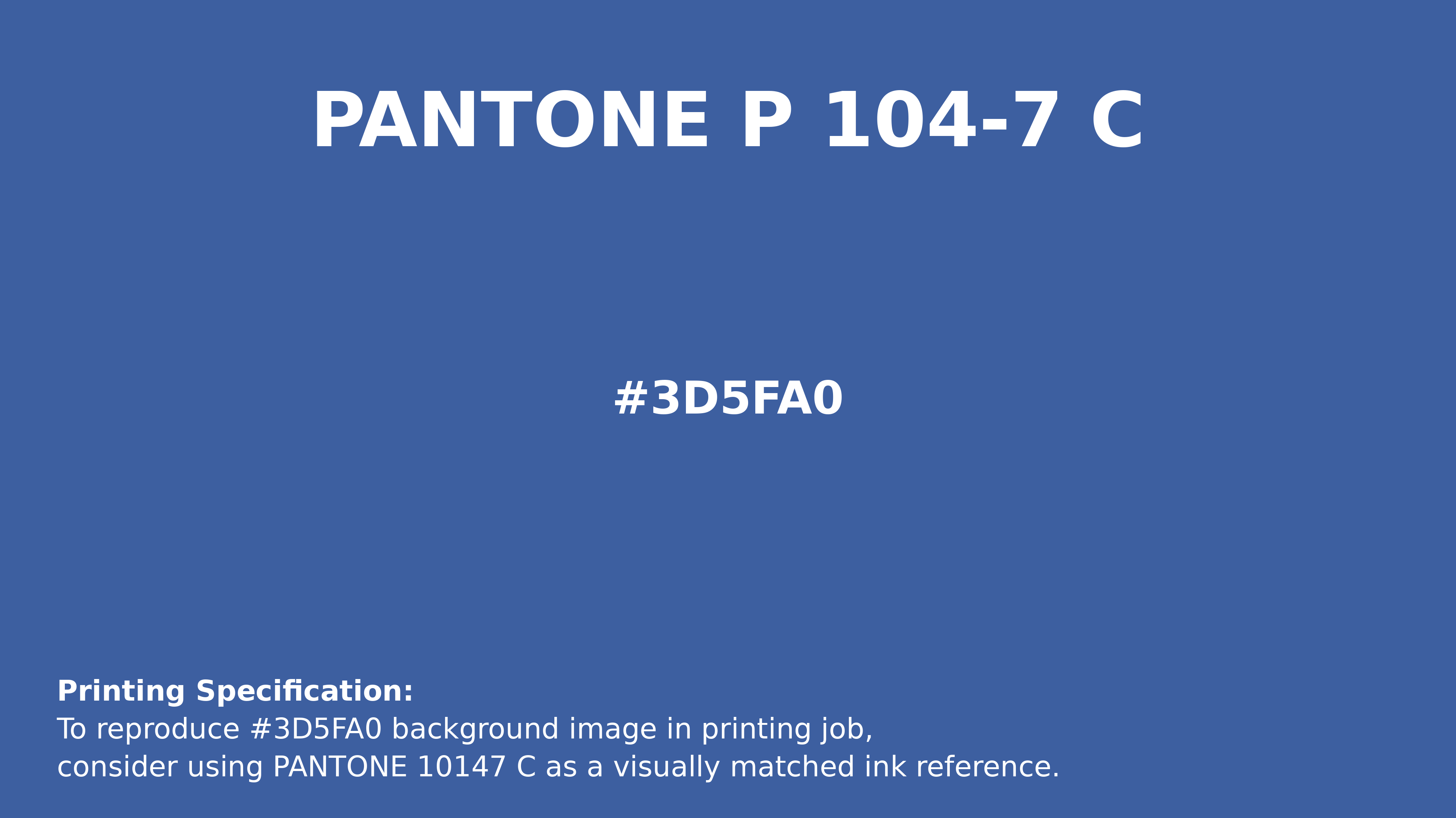 Professional Pantone color reference guide for Pantone P 104-7 C Color | Hex color Code #3d5fa0. Perfect for printing specifications and color matching in production. #pantone #colormatching #printing #3d5fa0