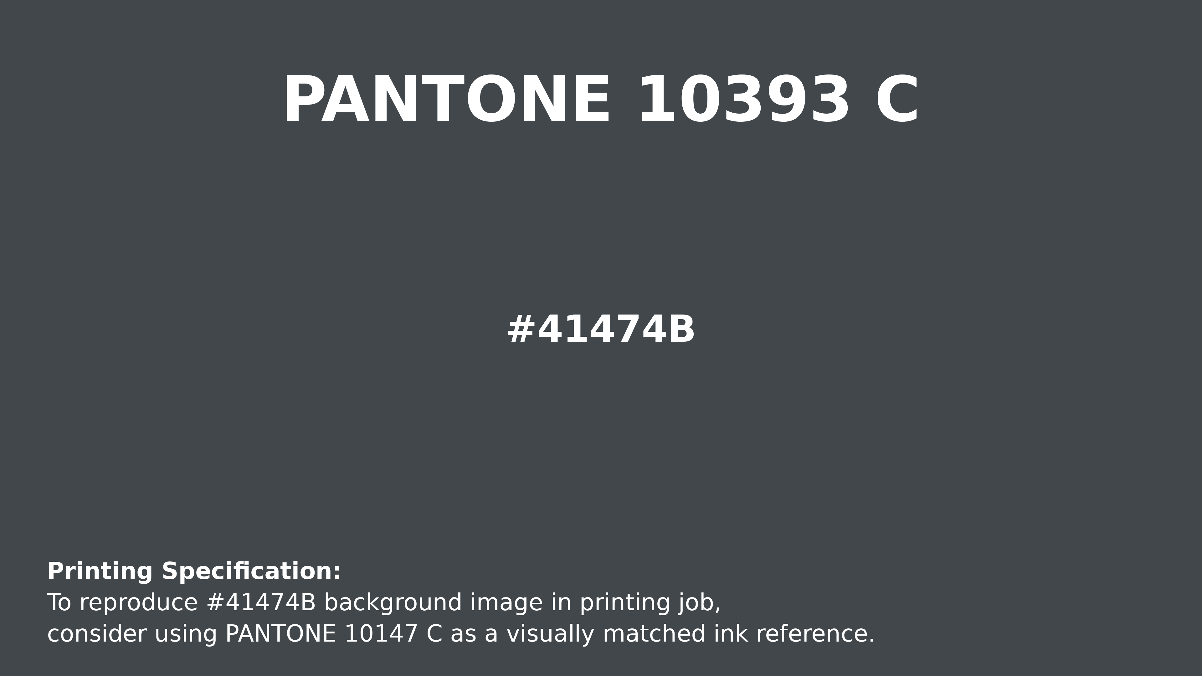 Professional Pantone color reference guide for Pantone 10393 C Color | Hex color Code #41474b. Perfect for printing specifications and color matching in production. #pantone #colormatching #printing #41474b