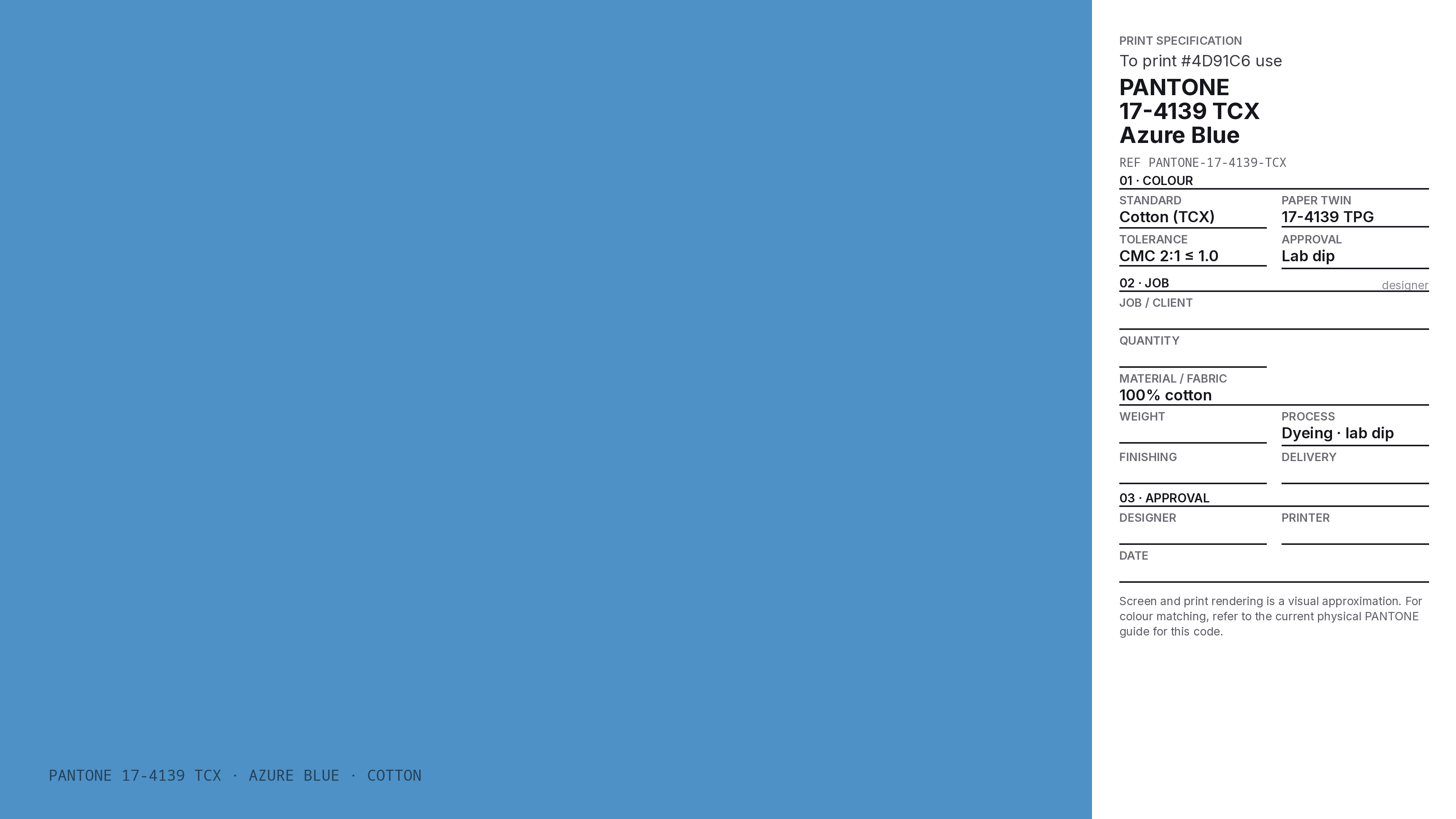 Azure Blue Hex Code #4D91C6 — RGB, CMYK & HSL Color Values