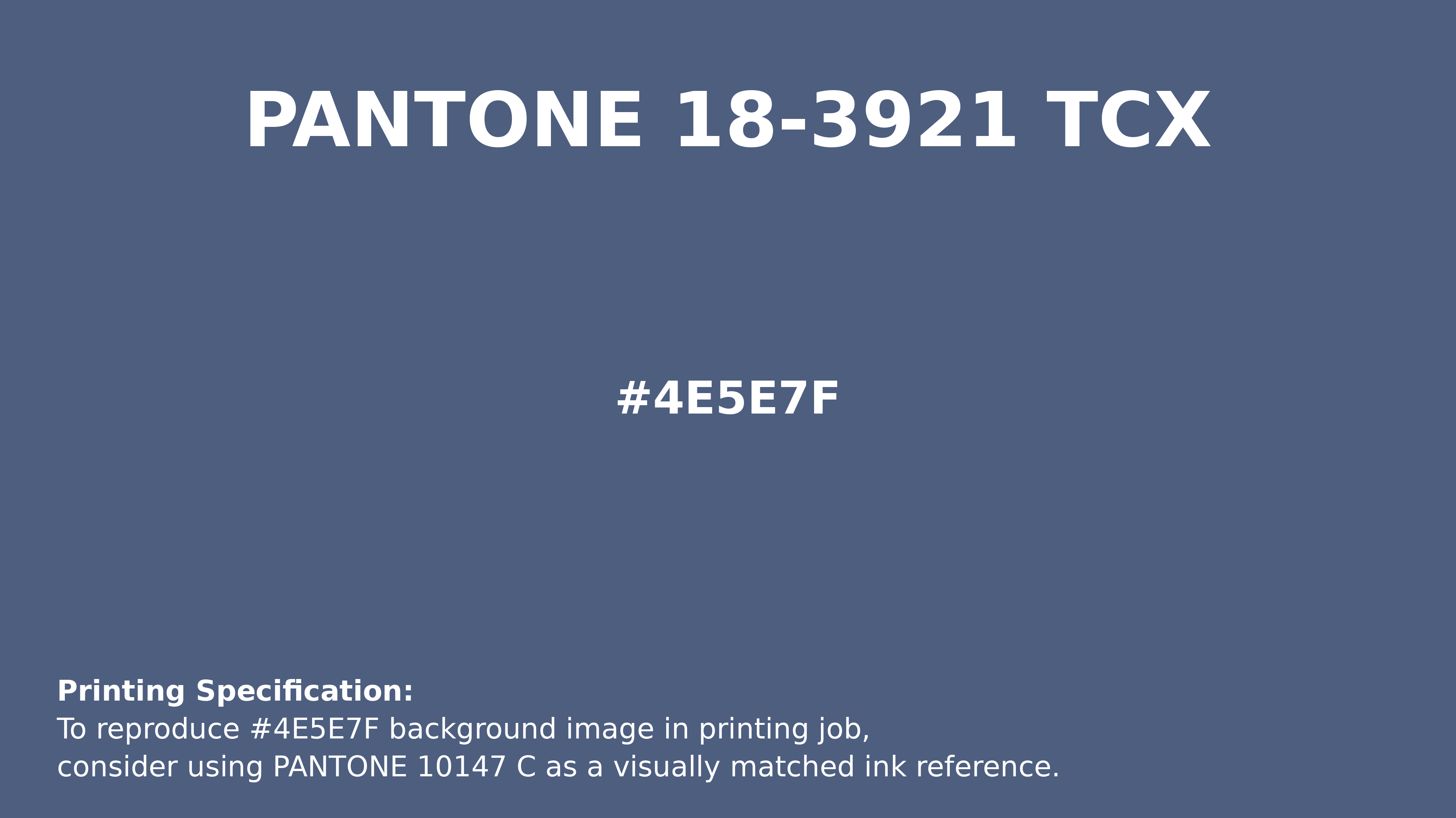 Professional Pantone color reference guide for Pantone 18-3921 Tcx Bijou Blue Color | Hex color Code #4e5e7f. Perfect for printing specifications and color matching in production. #pantone #colormatching #printing #4e5e7f