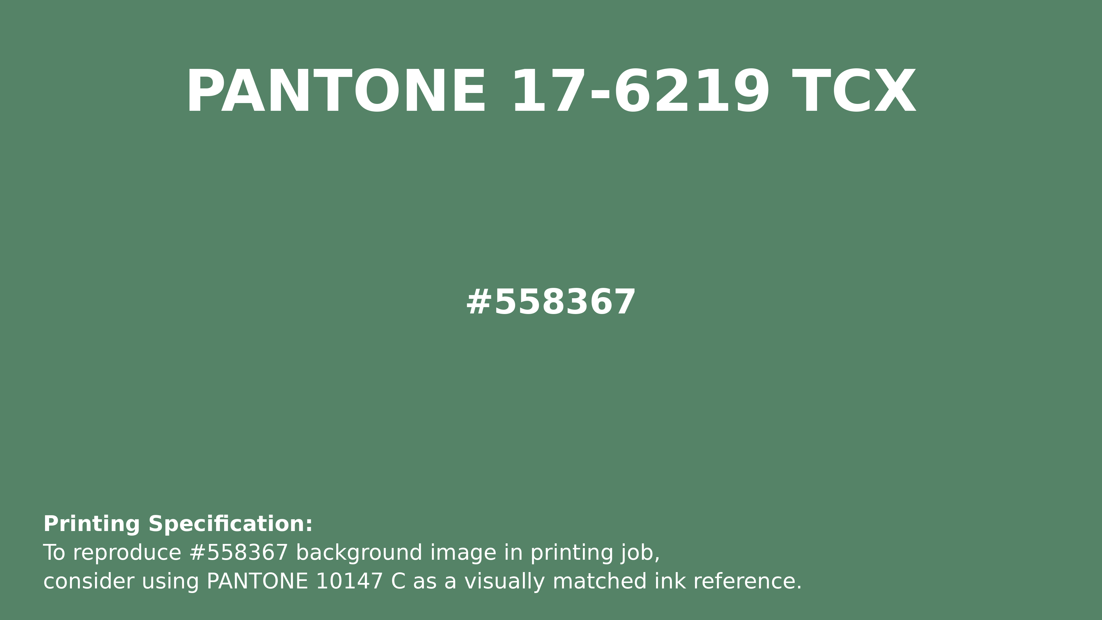 Professional Pantone color reference guide for Pantone 17-6219 Tcx Deep Grass Green Color | Hex color Code #558367. Perfect for printing specifications and color matching in production. #pantone #colormatching #printing #558367