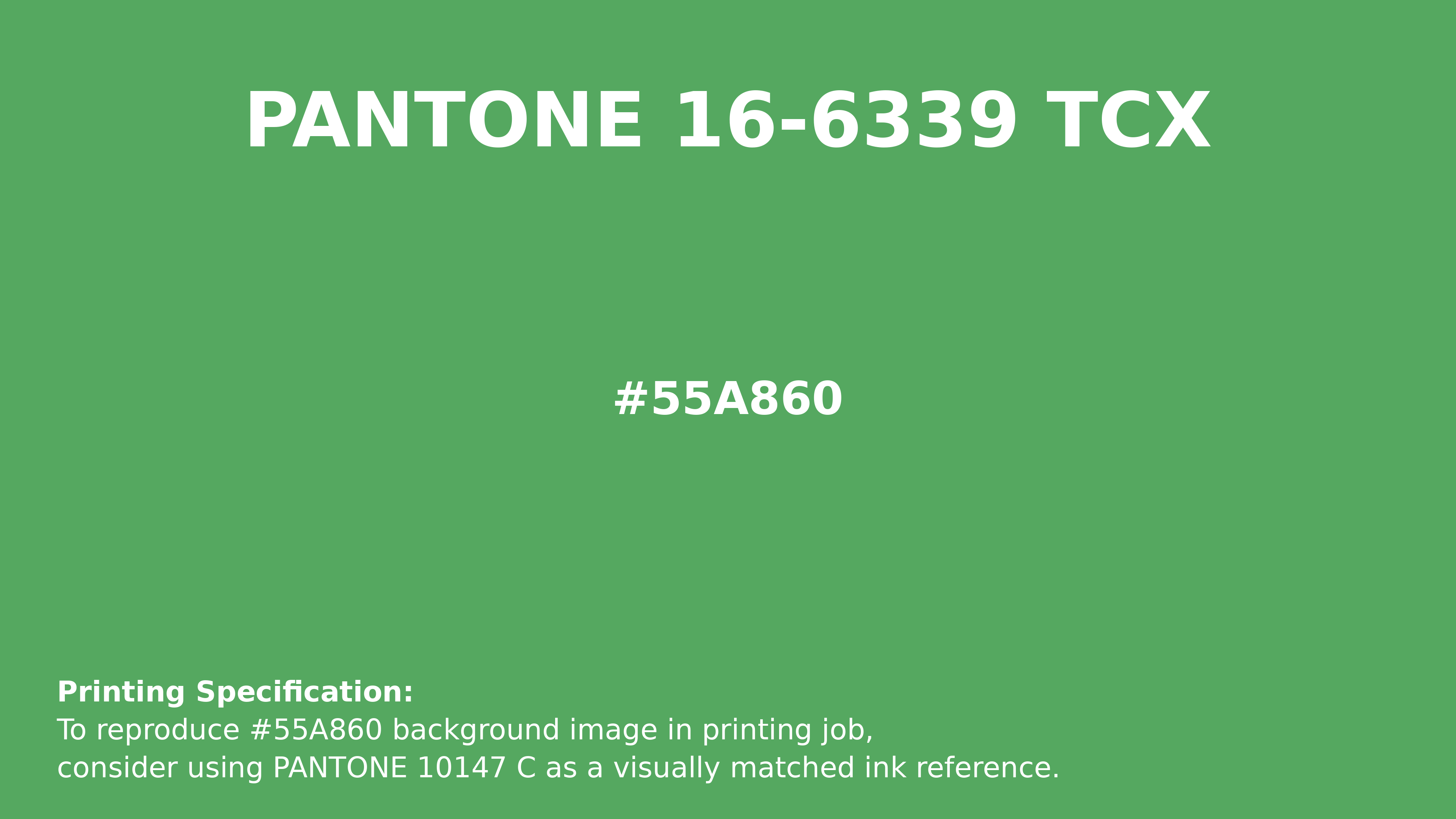 Exploration Green Hex Code #55A860 — RGB, CMYK & HSL Color Values