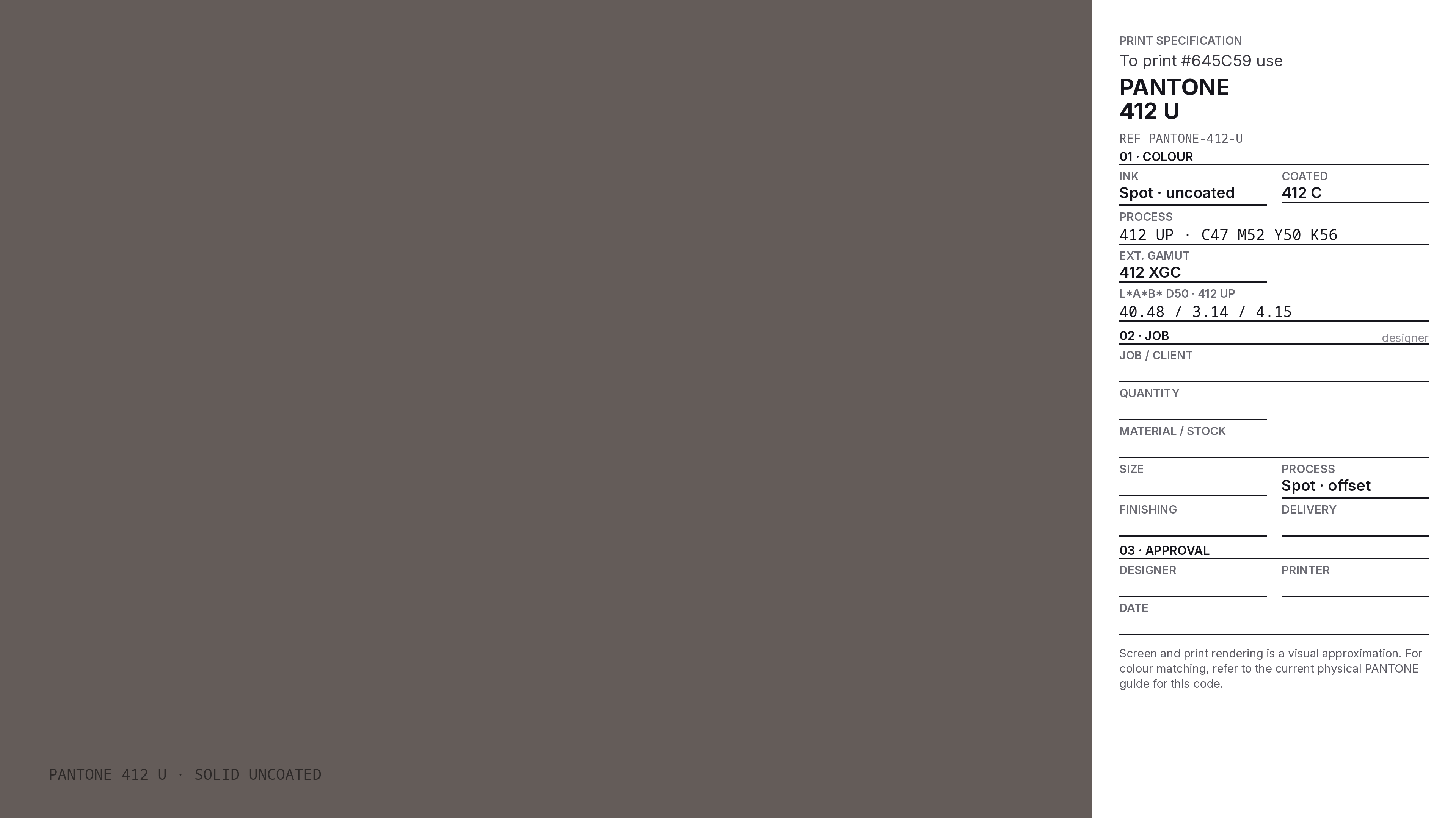 645C59 Hex Code (Solid Empire Shade) — RGB, CMYK & HSL Color