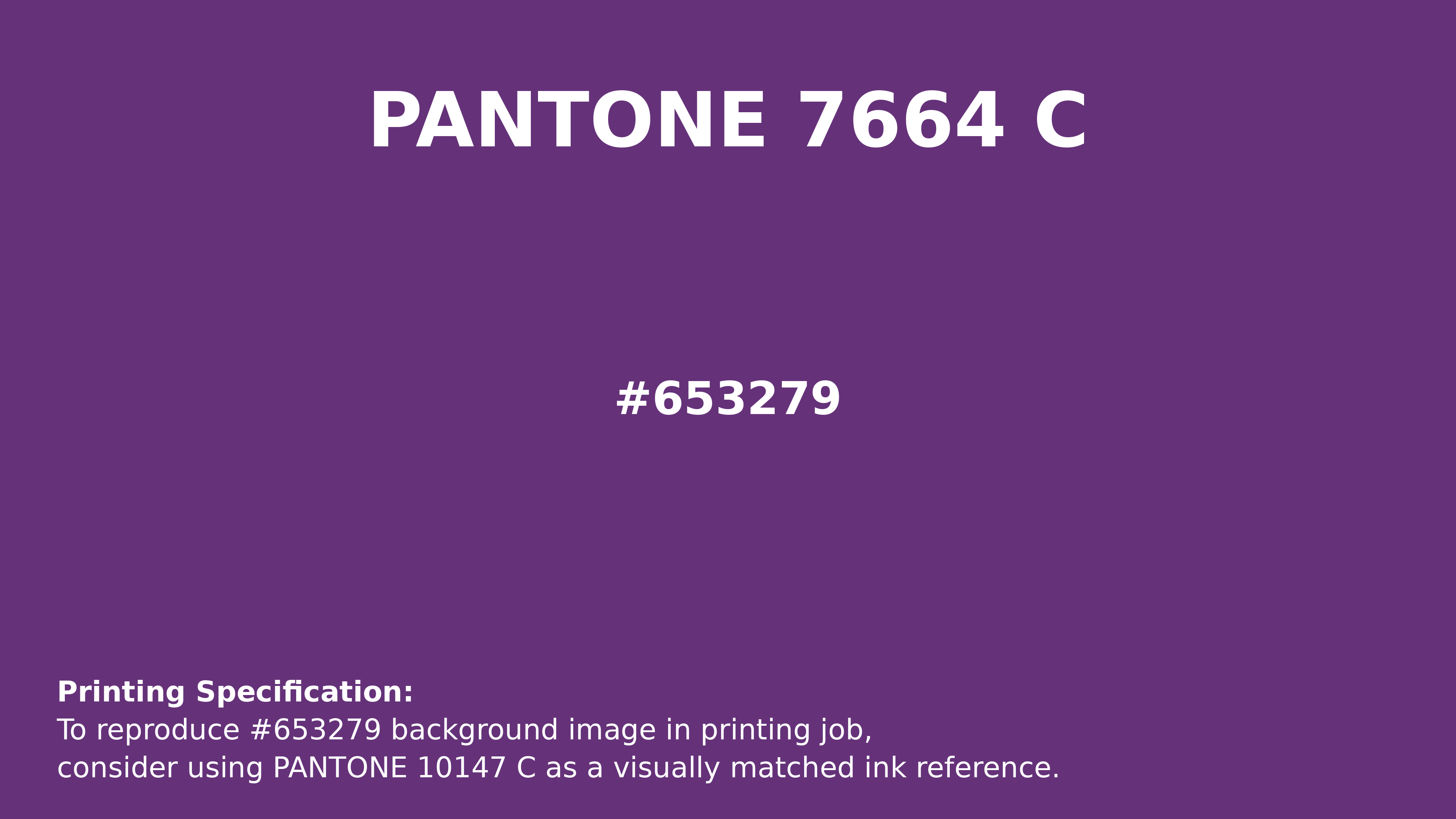 Professional Pantone color reference guide for Pantone 7664 C Color | Hex color Code #653279. Perfect for printing specifications and color matching in production. #pantone #colormatching #printing #653279