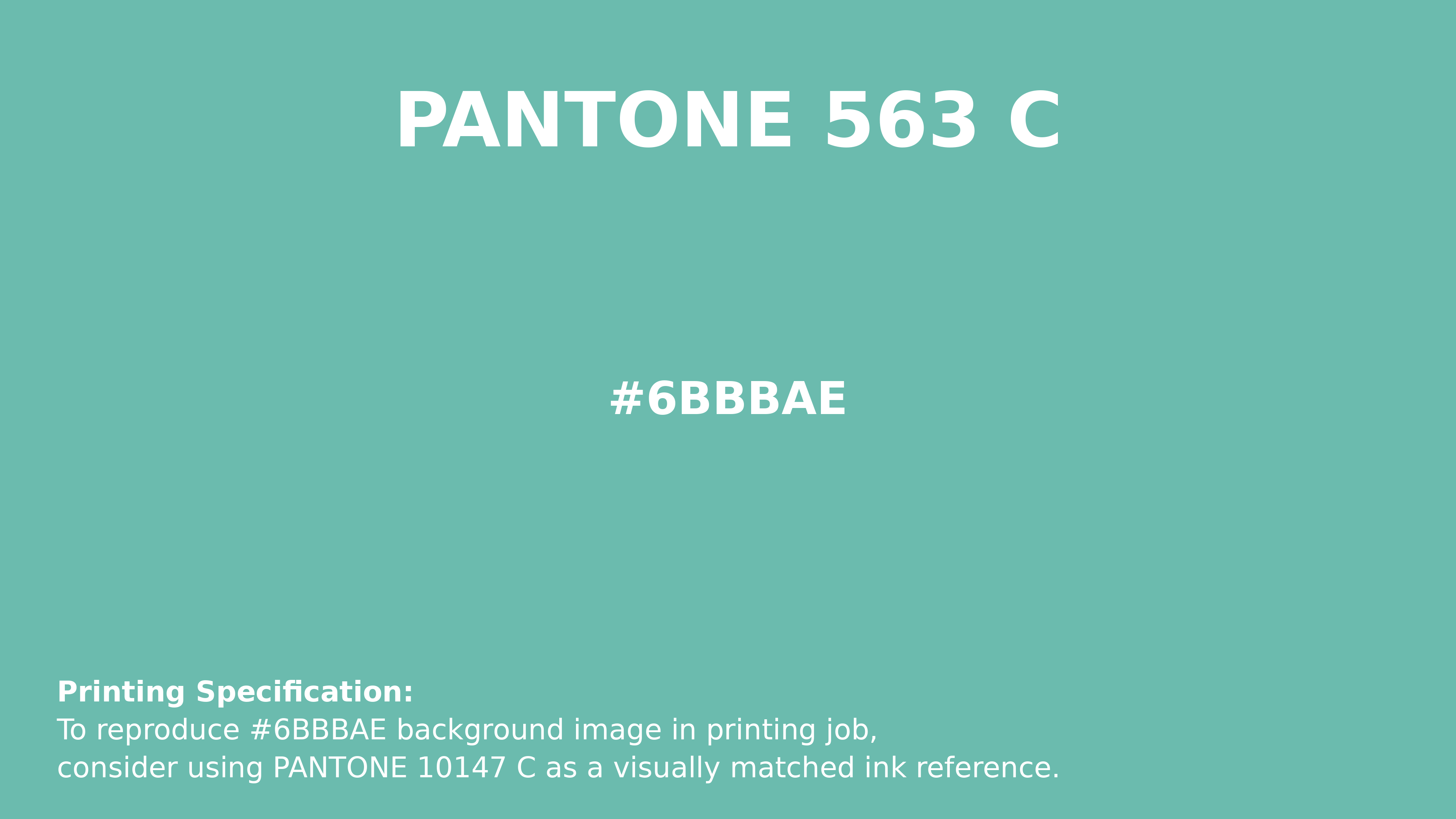 Professional Pantone color reference guide for Pantone 563 C Color | Hex color Code #6bbbae. Perfect for printing specifications and color matching in production. #pantone #colormatching #printing #6bbbae