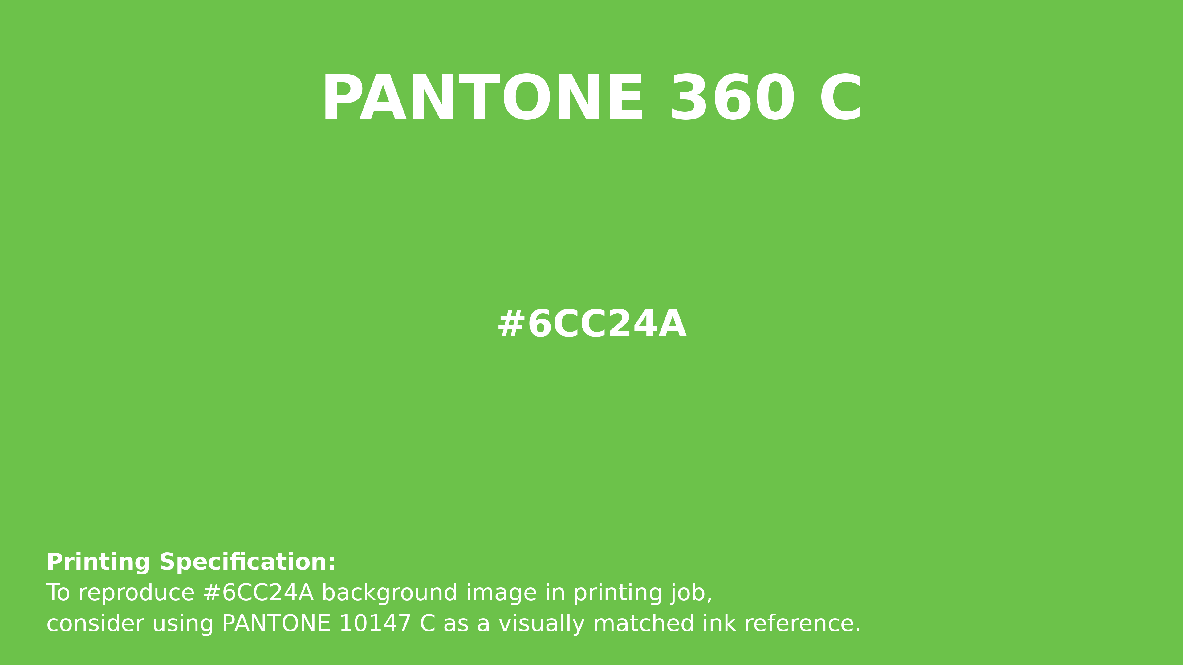 Professional Pantone color reference guide for Pantone 360 C Color | Hex color Code #6cc24a. Perfect for printing specifications and color matching in production. #pantone #colormatching #printing #6cc24a