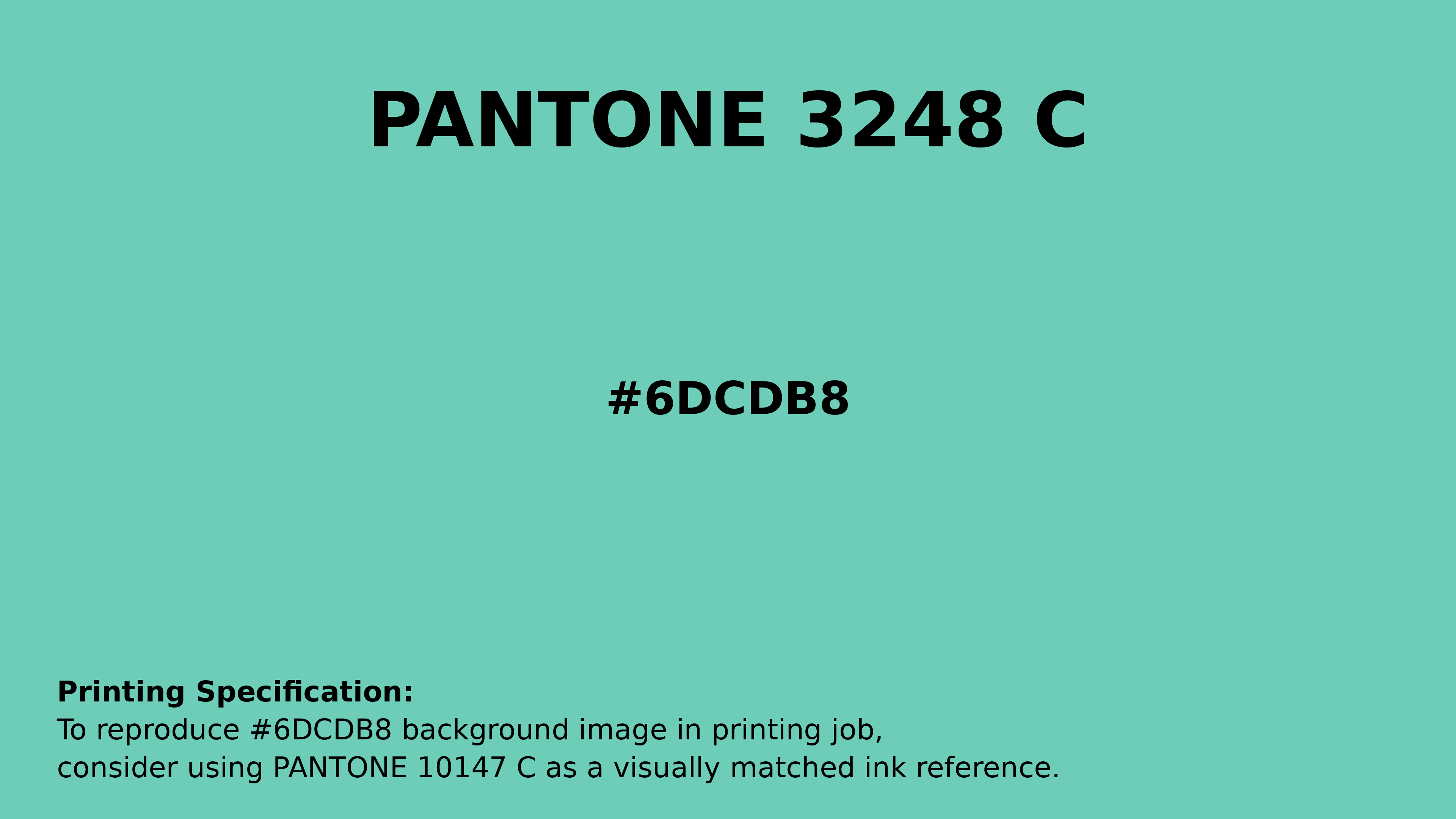 Professional Pantone color reference guide for Pantone 3248 C Color | Hex color Code #6dcdb8. Perfect for printing specifications and color matching in production. #pantone #colormatching #printing #6dcdb8