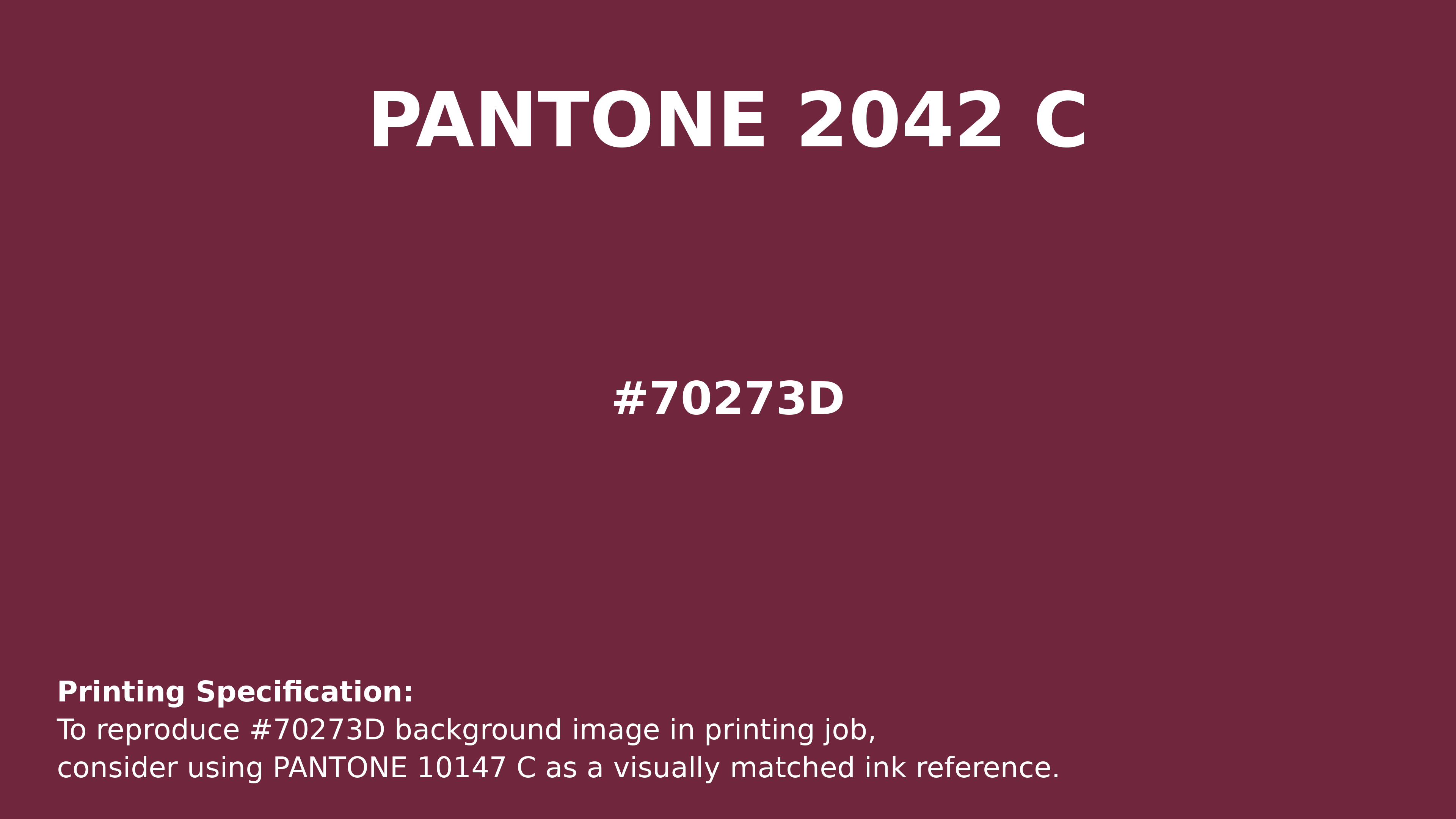 Professional Pantone color reference guide for Pantone 2042 C Color | Hex color Code #70273d. Perfect for printing specifications and color matching in production. #pantone #colormatching #printing #70273d