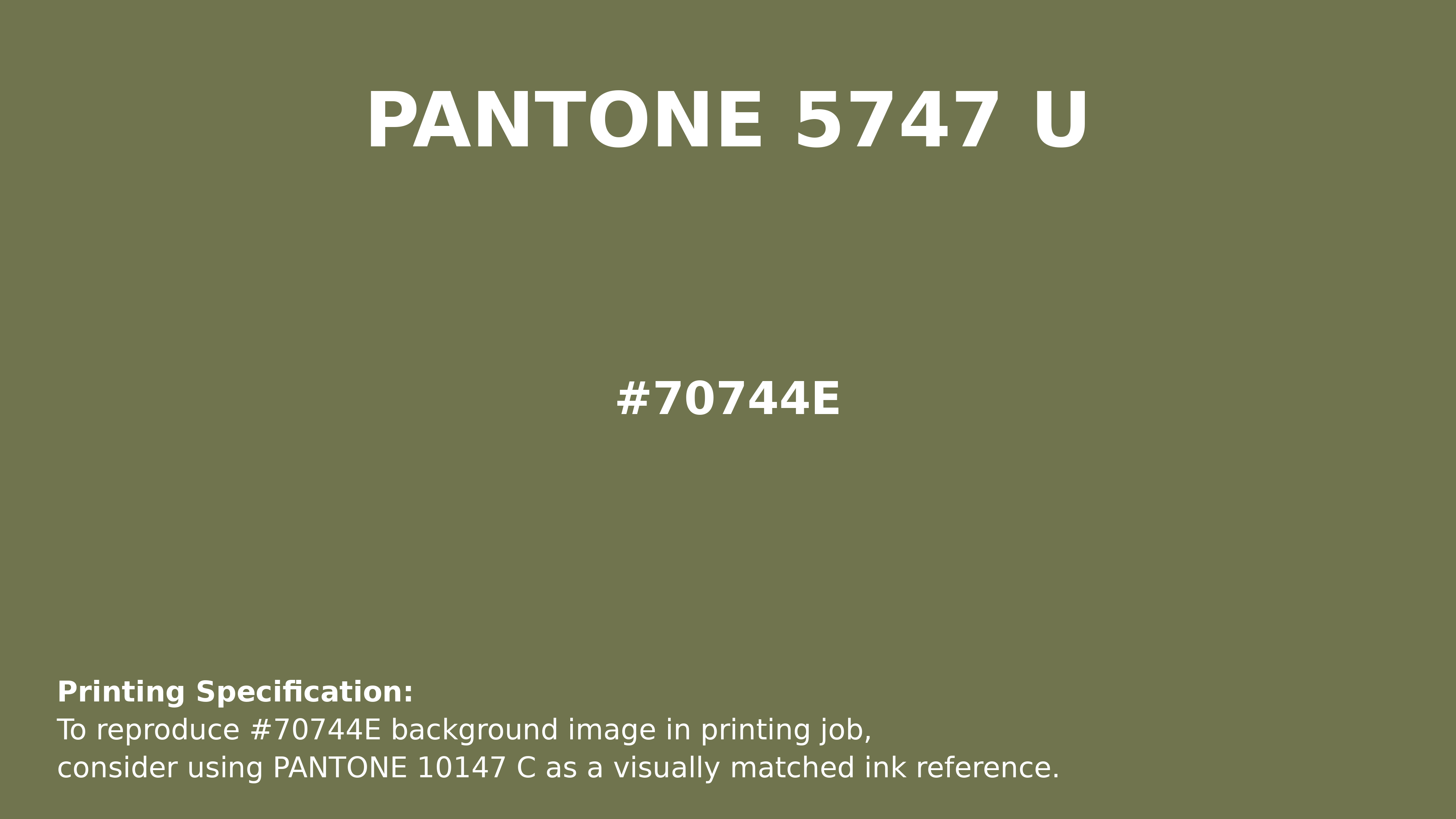 Professional Pantone color reference guide for Pantone 5747 U Color | Hex color Code #70744e. Perfect for printing specifications and color matching in production. #pantone #colormatching #printing #70744e