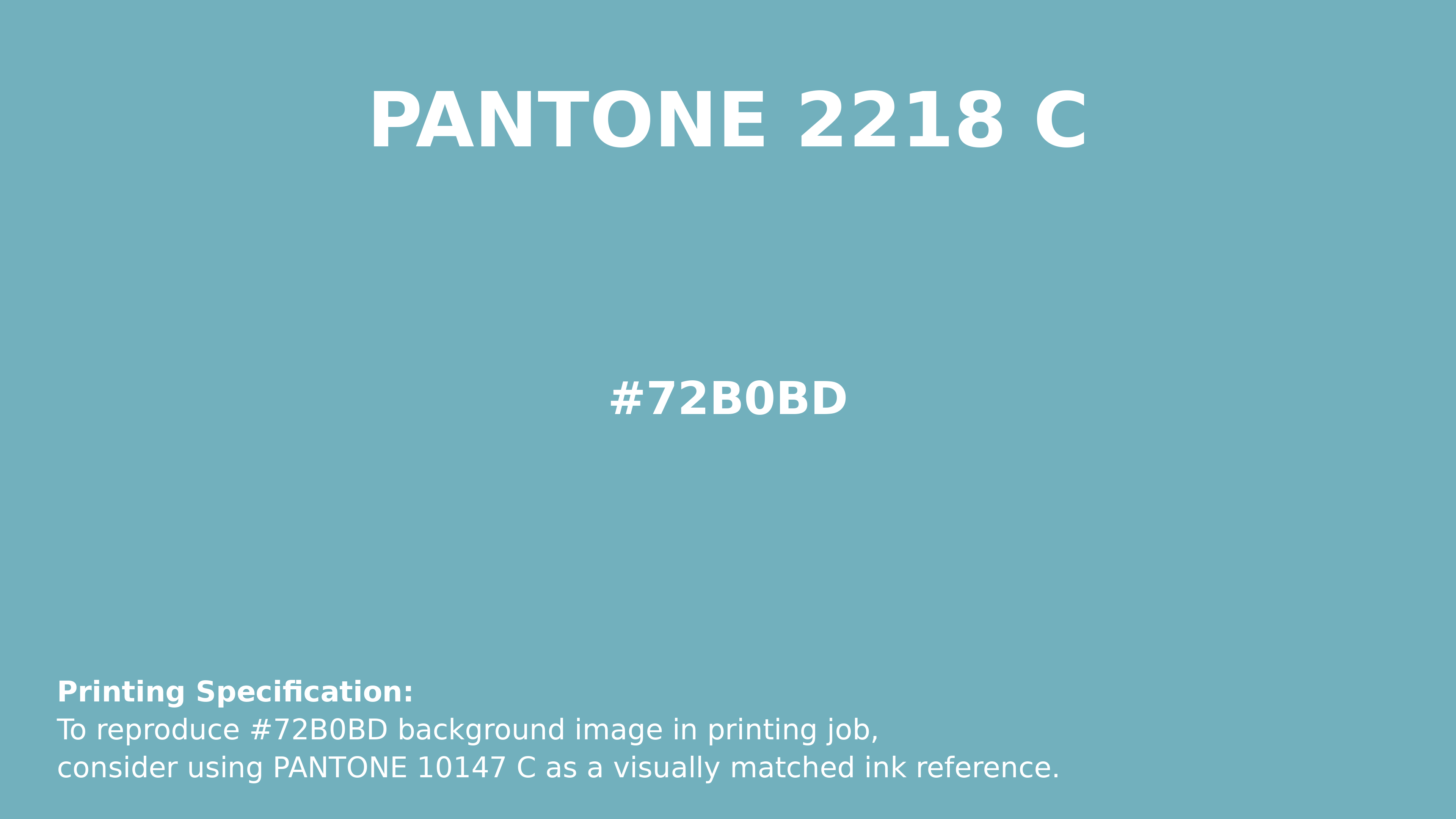 Professional Pantone color reference guide for Pantone 2218 C Color | Hex color Code #72b0bd. Perfect for printing specifications and color matching in production. #pantone #colormatching #printing #72b0bd