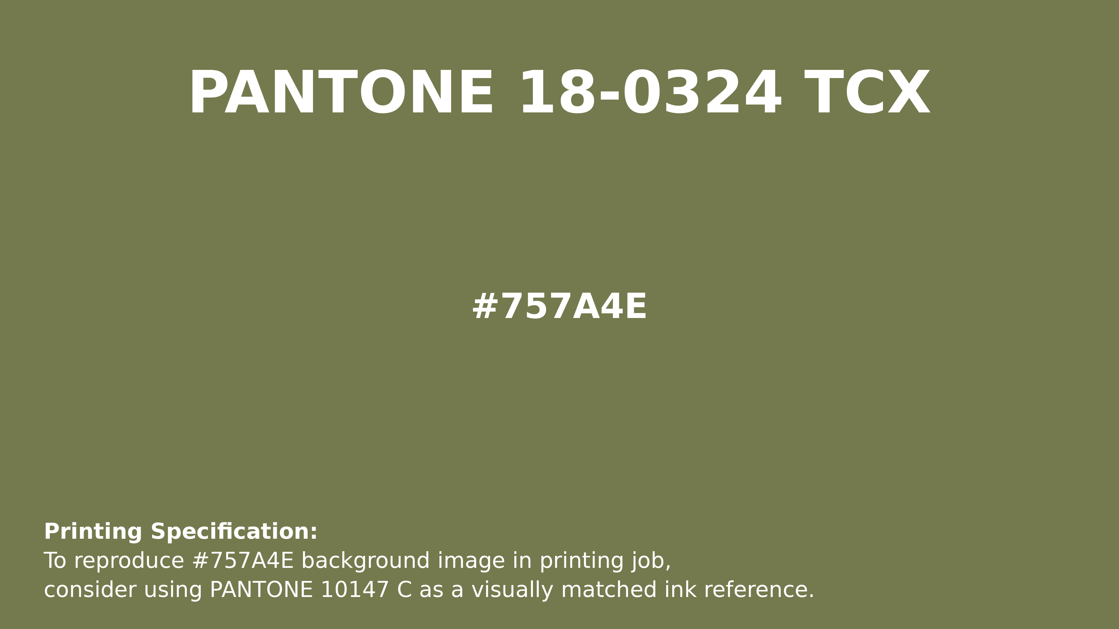 Professional Pantone color reference guide for Pantone 18-0324 Tcx Calliste Green Color | Hex color Code #757a4e. Perfect for printing specifications and color matching in production. #pantone #colormatching #printing #757a4e