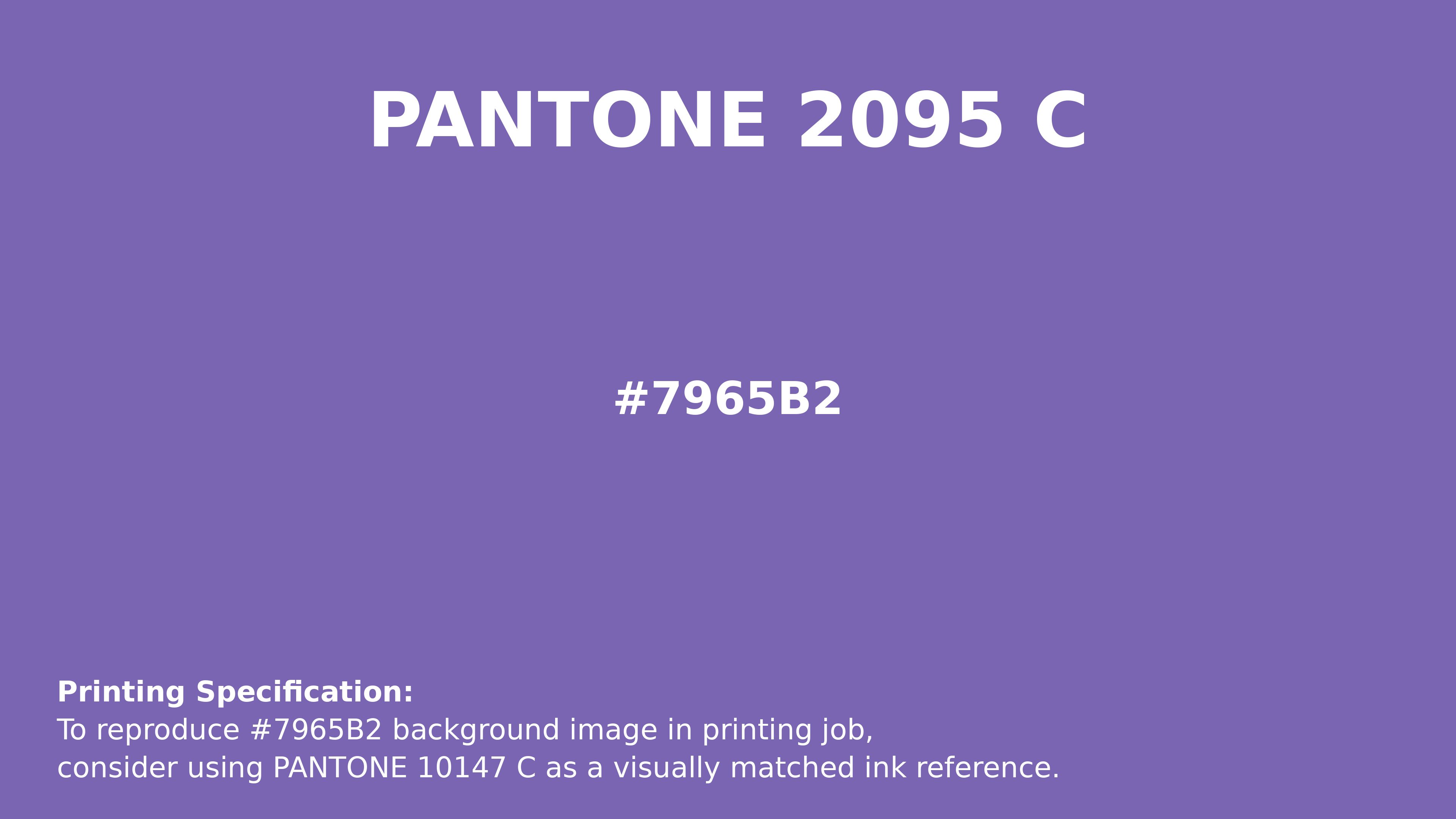 Professional Pantone color reference guide for Pantone 2095 C Color | Hex color Code #7965b2. Perfect for printing specifications and color matching in production. #pantone #colormatching #printing #7965b2