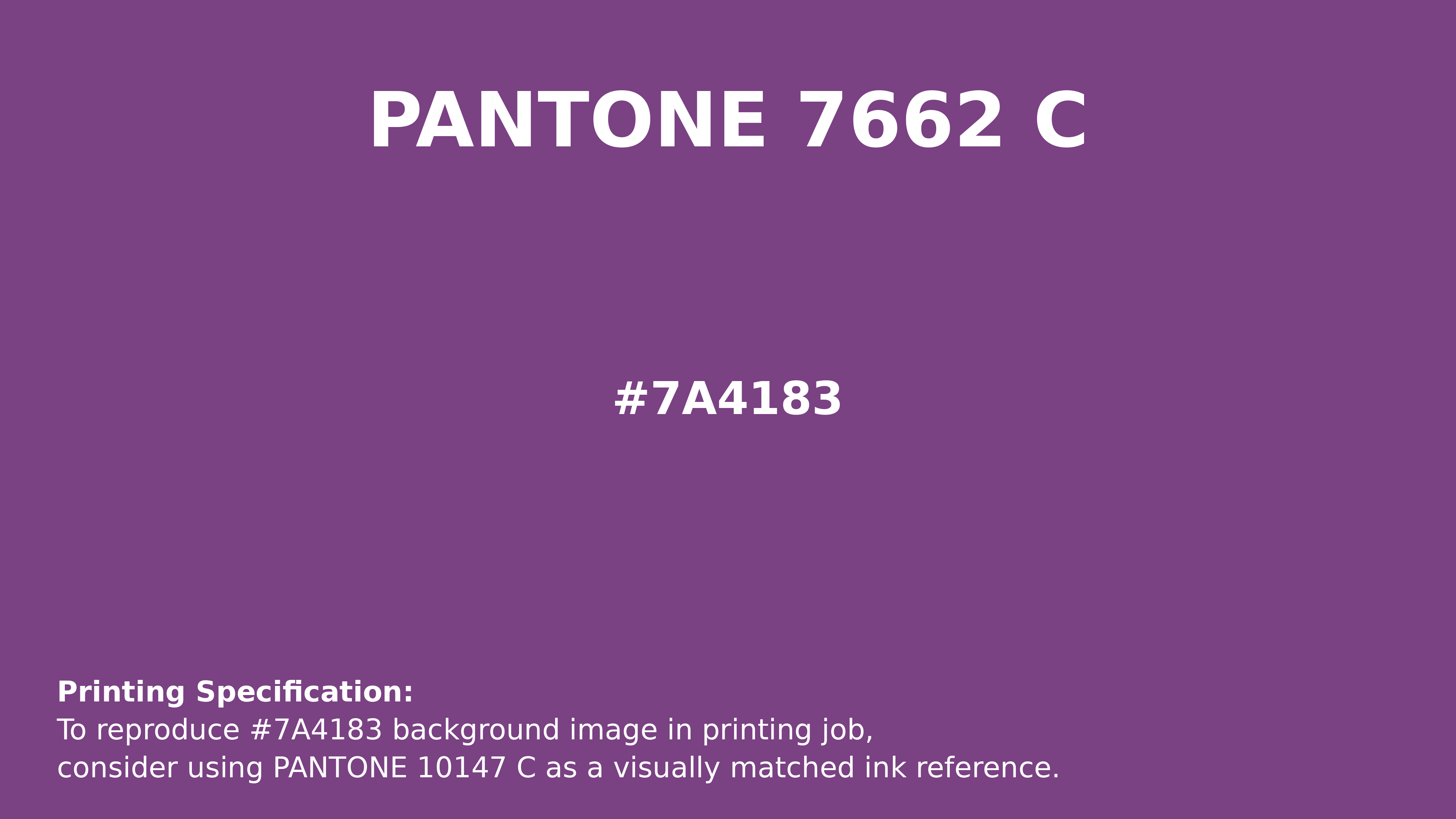 Hex Color #7a4183 | Pantone PANTONE 7662 C | Hsl | Rgb