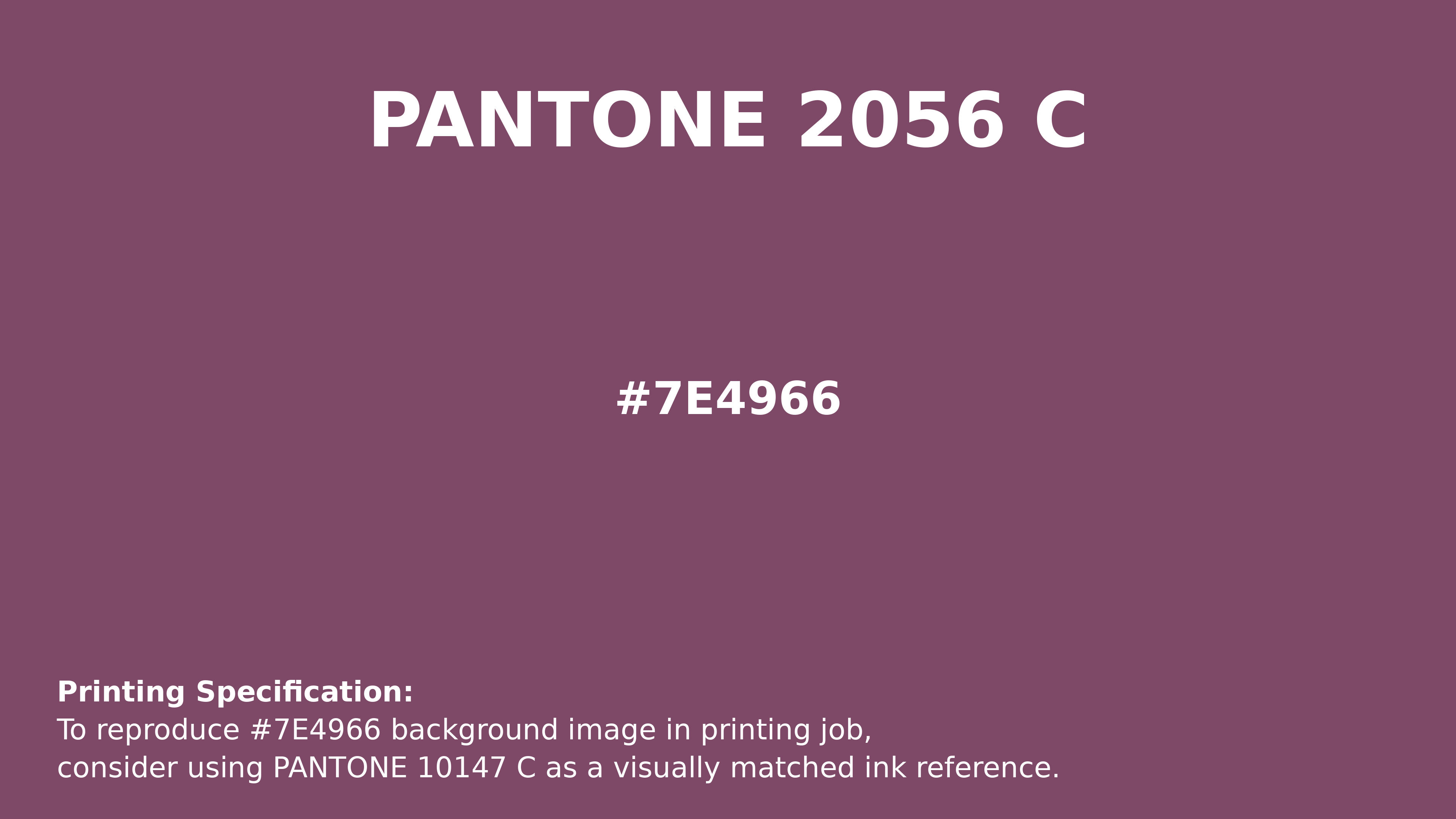 Professional Pantone color reference guide for Pantone 2056 C Color | Hex color Code #7e4966. Perfect for printing specifications and color matching in production. #pantone #colormatching #printing #7e4966