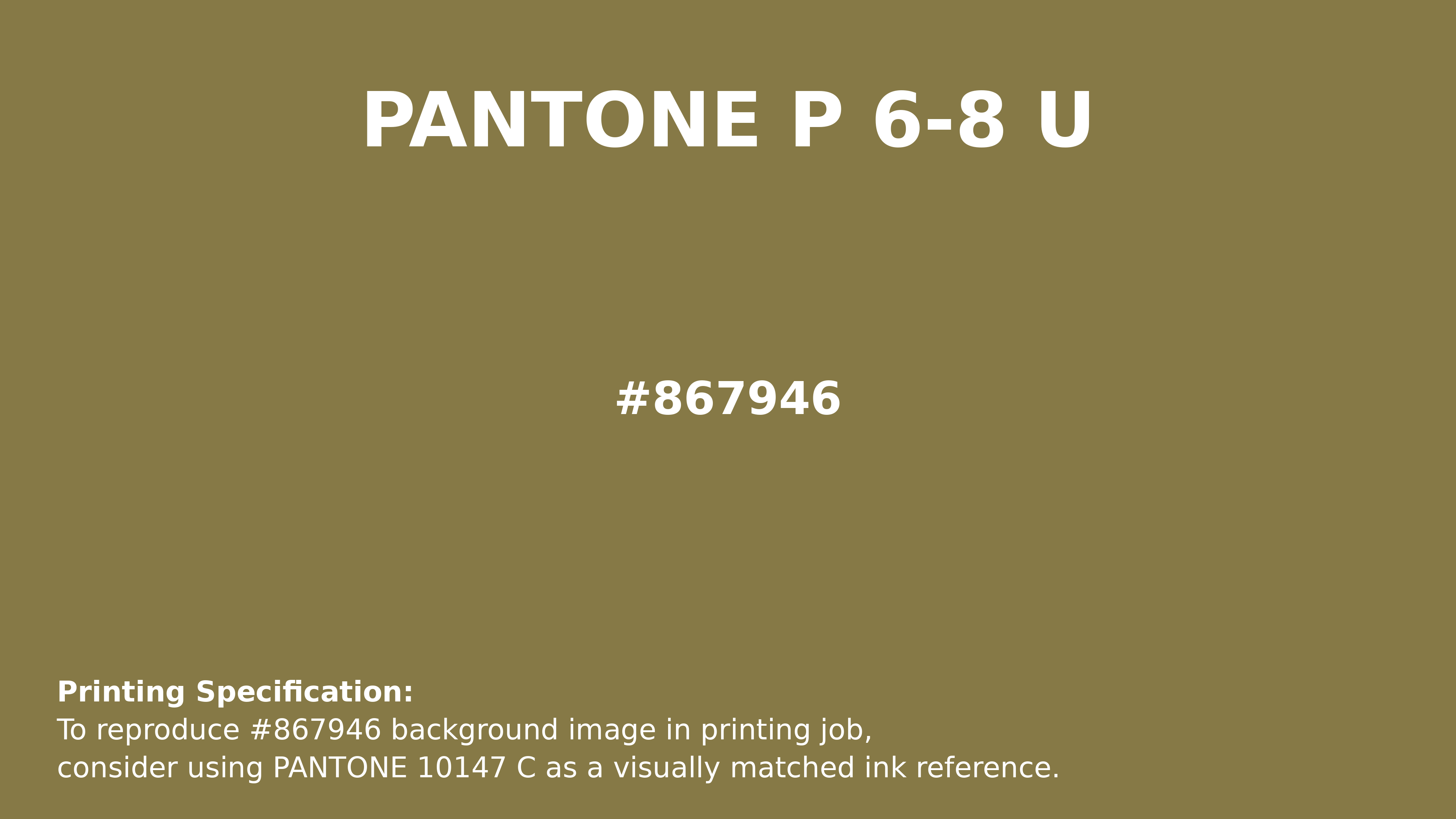 Hex Color #867946 | Printing Match PANTONE P 6-8 U | Color conversion ...