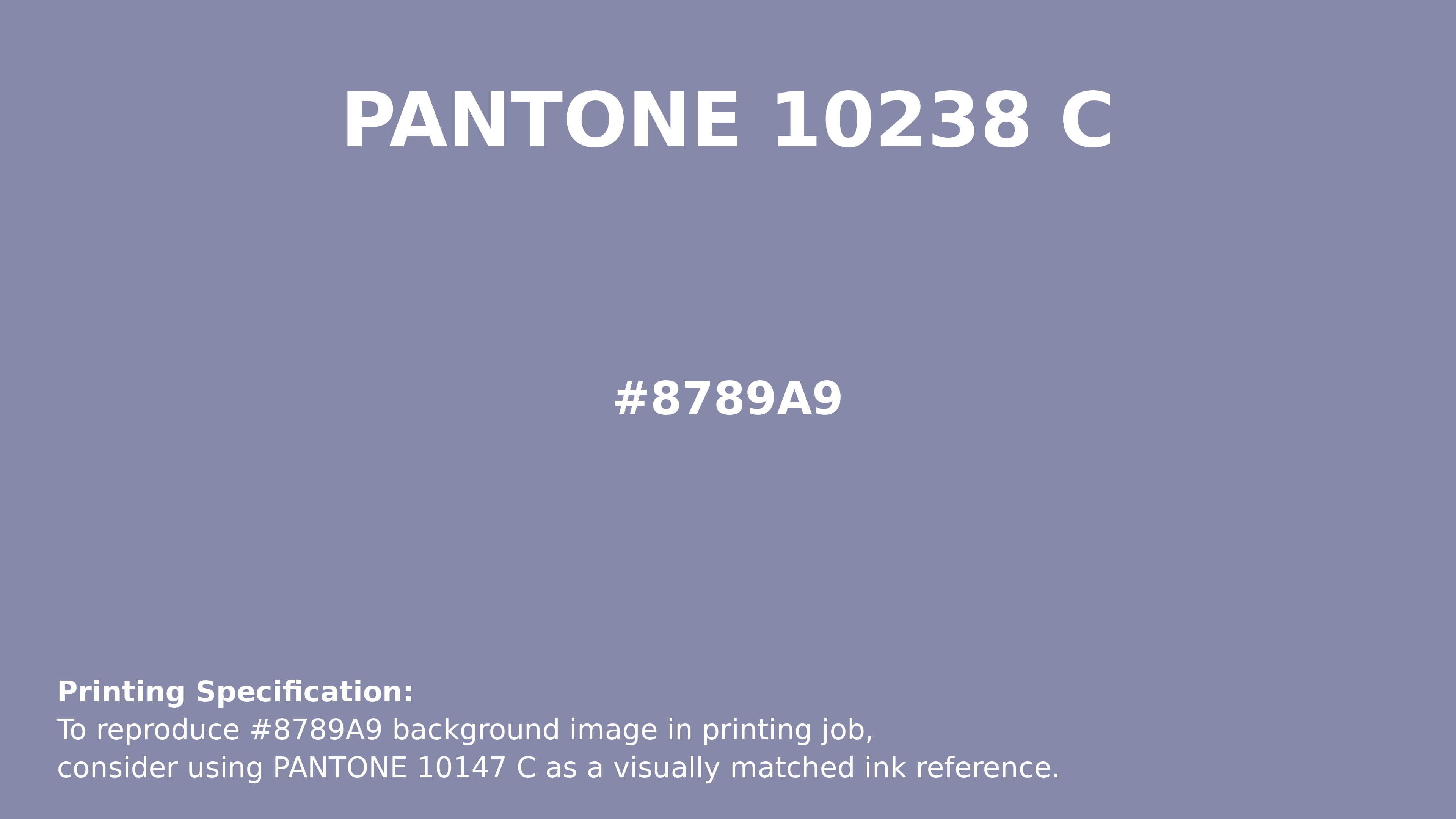 Professional Pantone color reference guide for Pantone 10238 C Color | Hex color Code #8789a9. Perfect for printing specifications and color matching in production. #pantone #colormatching #printing #8789a9