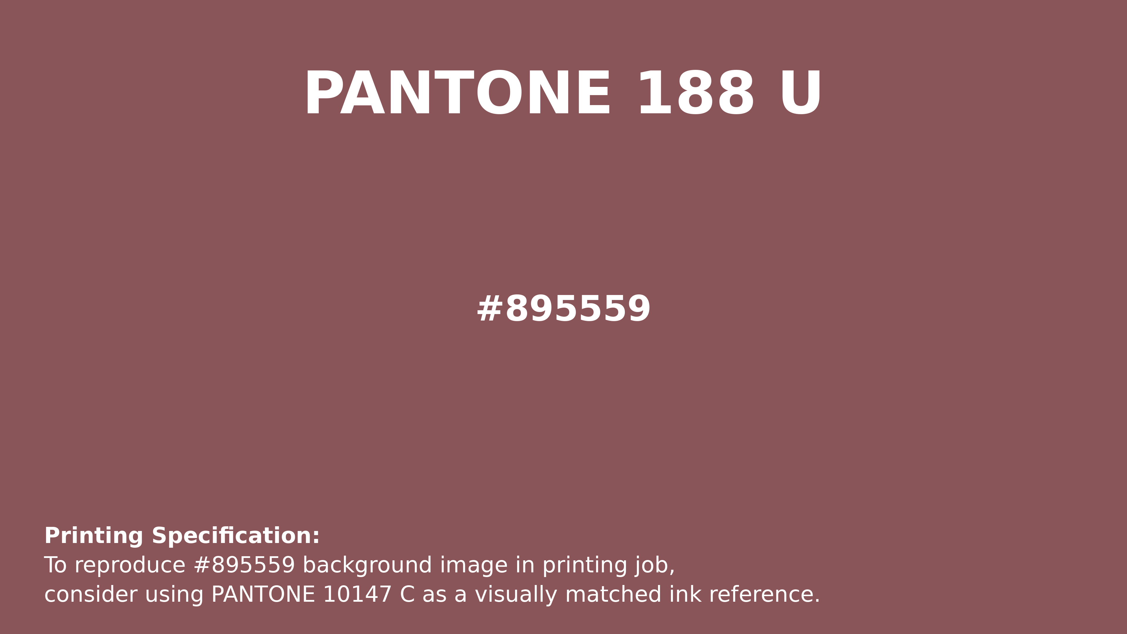 Professional Pantone color reference guide for Pantone 188 U Color | Hex color Code #895559. Perfect for printing specifications and color matching in production. #pantone #colormatching #printing #895559