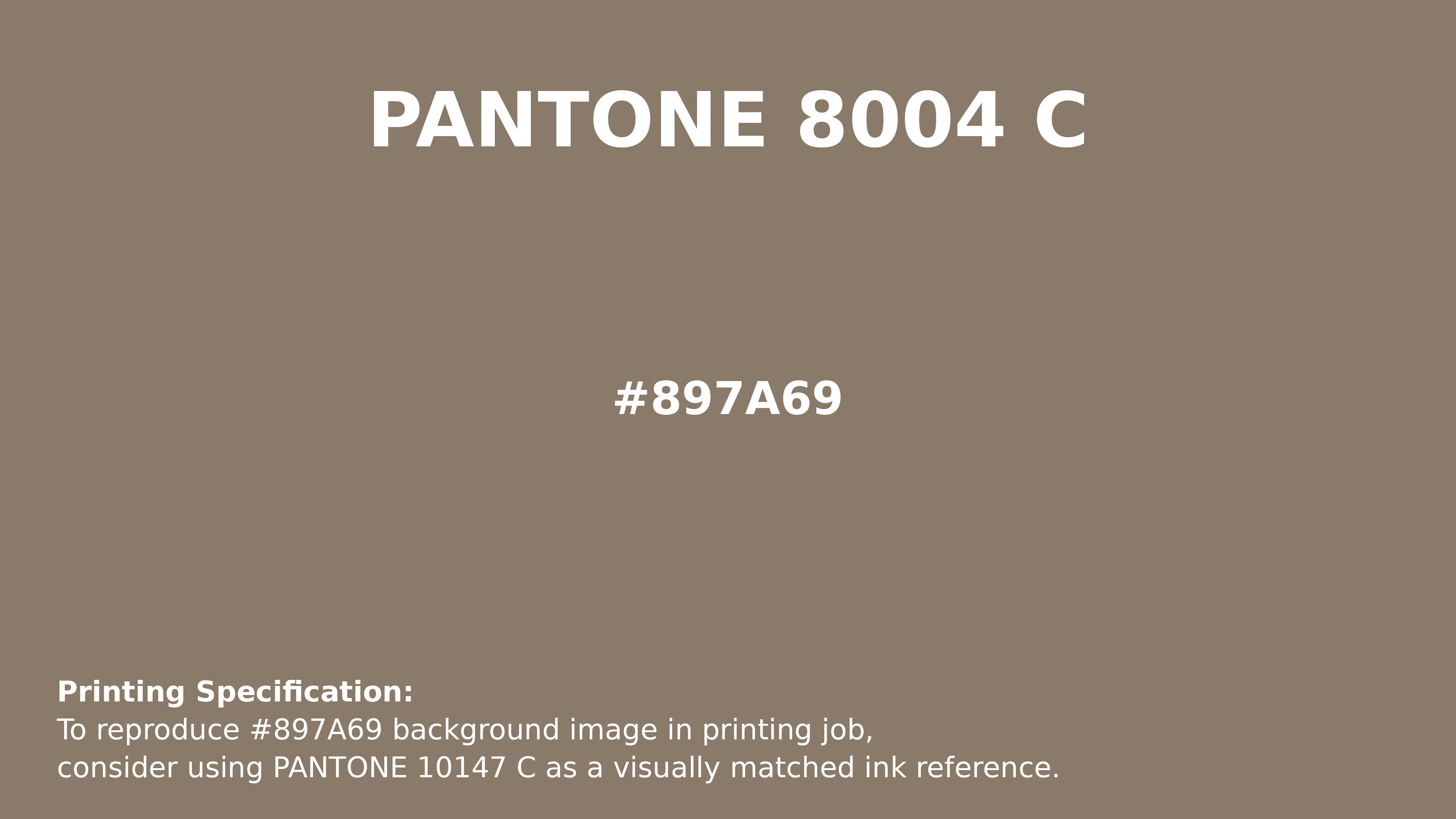 Professional Pantone color reference guide for Pantone 8004 C Color | Hex color Code #897a69. Perfect for printing specifications and color matching in production. #pantone #colormatching #printing #897a69